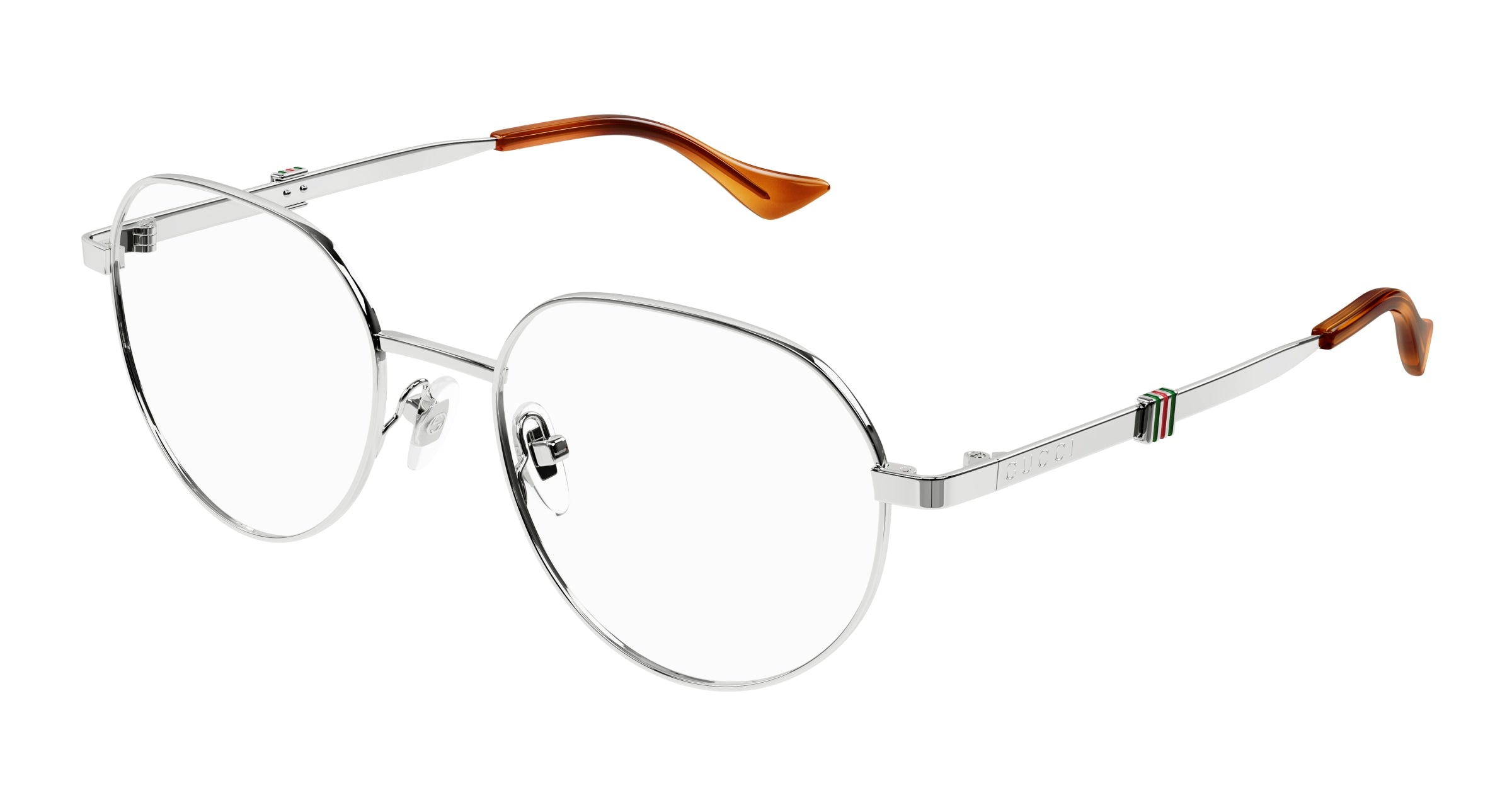 Gucci Uomo Gucci GG1496O 003 Montature da vista Metallo Argento Trasparente Rotonda