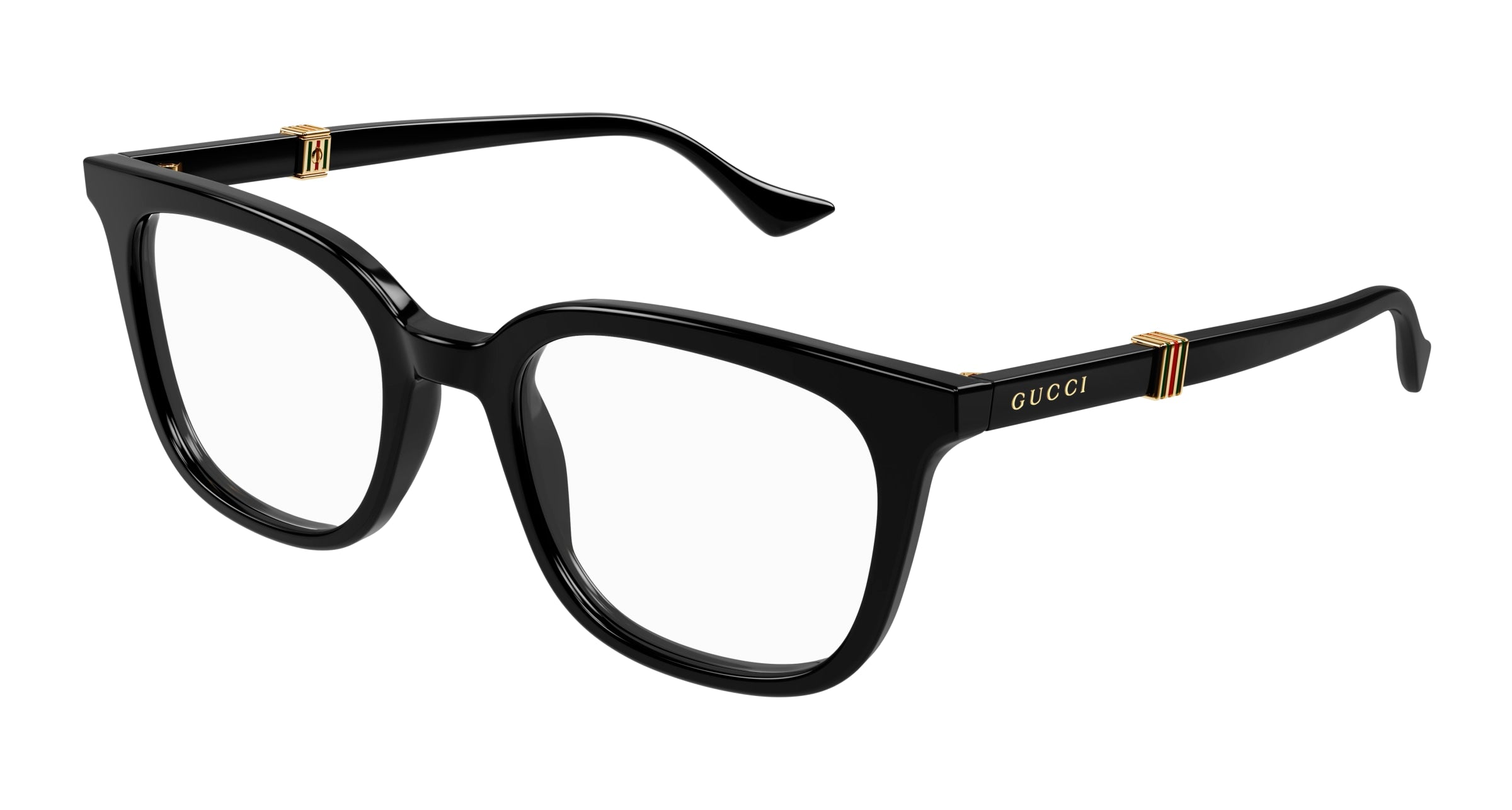 Gucci Uomo Gucci GG1497O 005 Montature da vista Acetato Nero Trasparente Squadrata