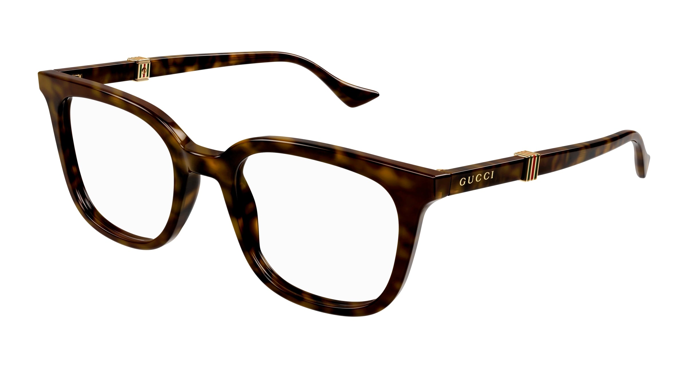 Gucci Uomo Gucci GG1497O 006 Montature da vista Acetato Havana Trasparente Squadrata