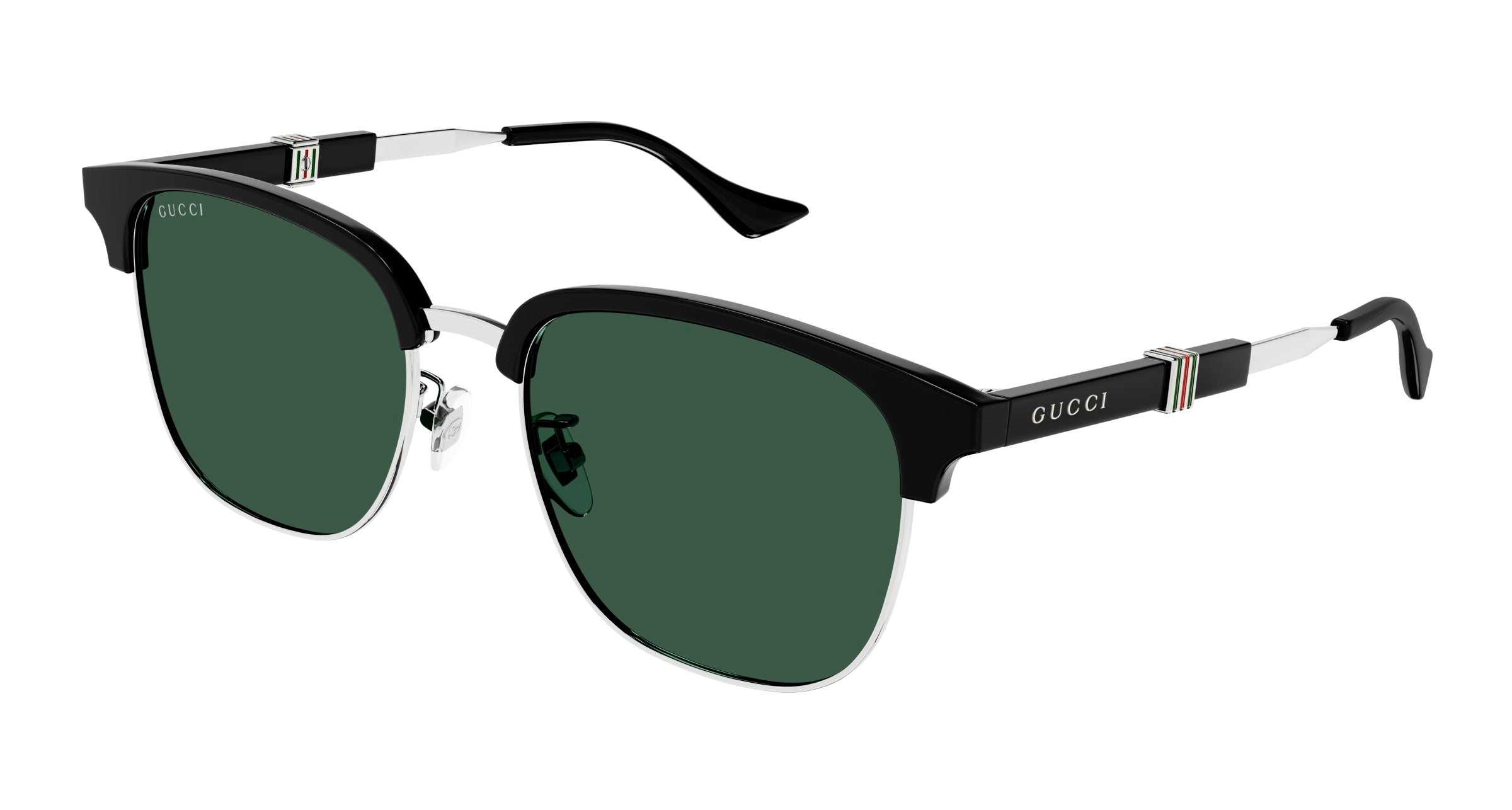 Gucci Uomo Gucci GG1499SK 004 Occhiali da sole Metallo Argento Verde Rotonda Gucci Uomo Gucci GG1499SK 004 Occhiali da sole Metallo Argento Verde Rotonda