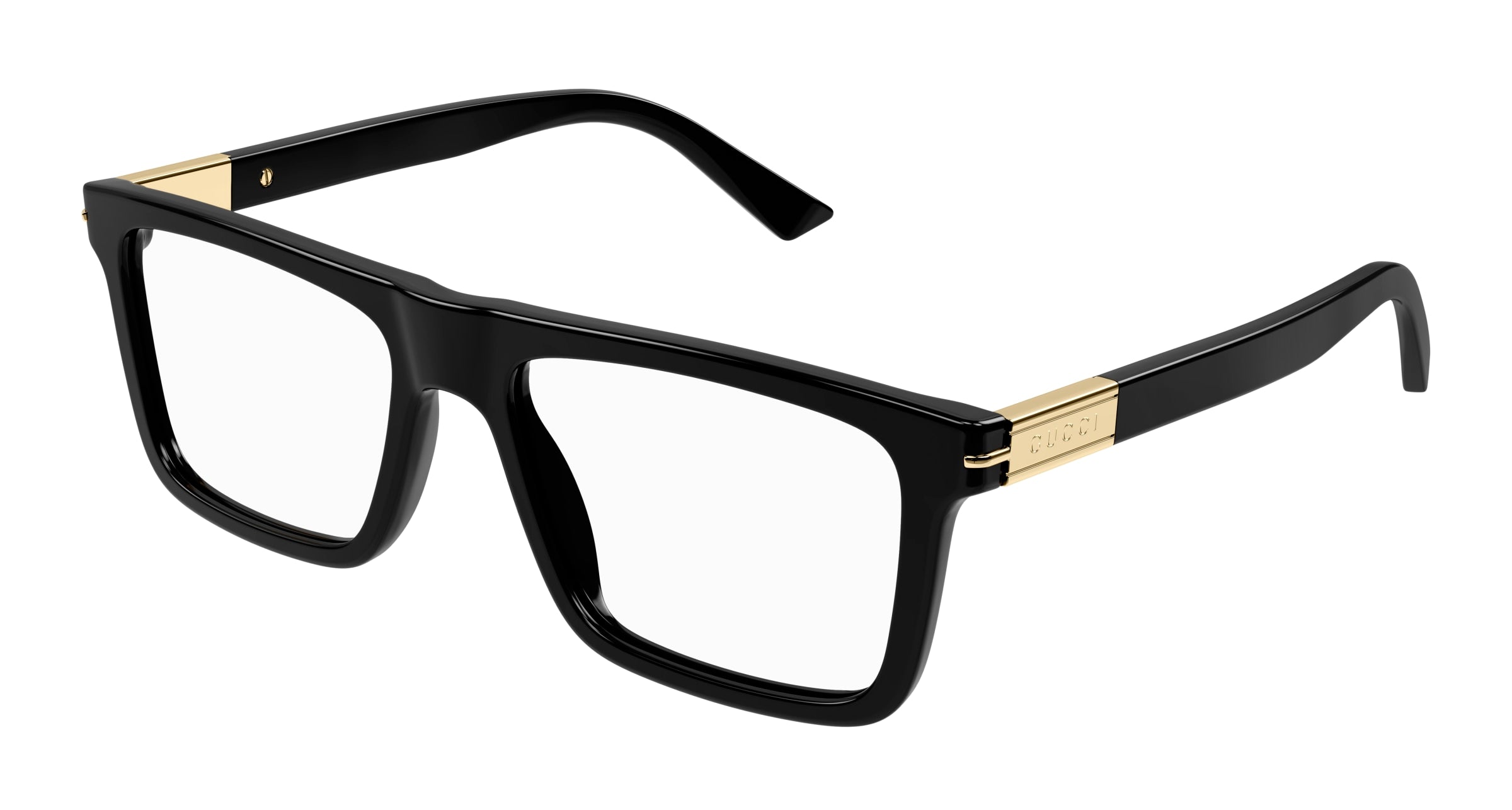 Gucci Uomo Gucci GG1504O 005 Montature da vista Acetato Nero Trasparente Squadrata