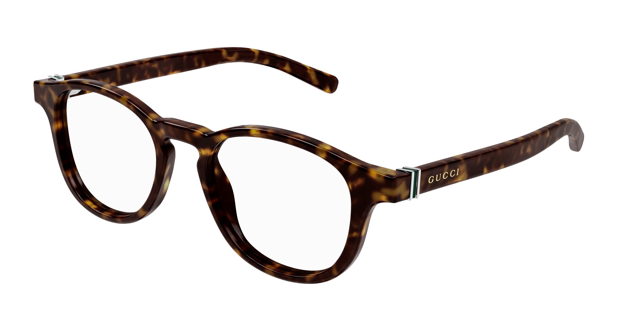 Gucci Uomo Gucci GG1510O 002 Montature da vista Acetato Havana Trasparente Rotonda