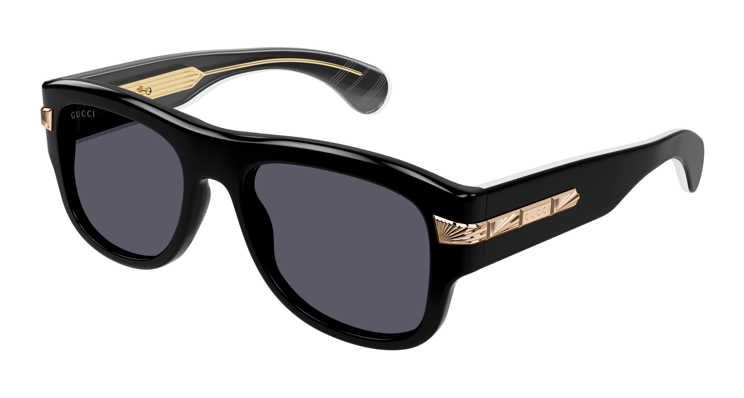 Gucci Uomo Gucci GG1517S 001 Occhiali da sole Acetato Nero Grigio Squadrata