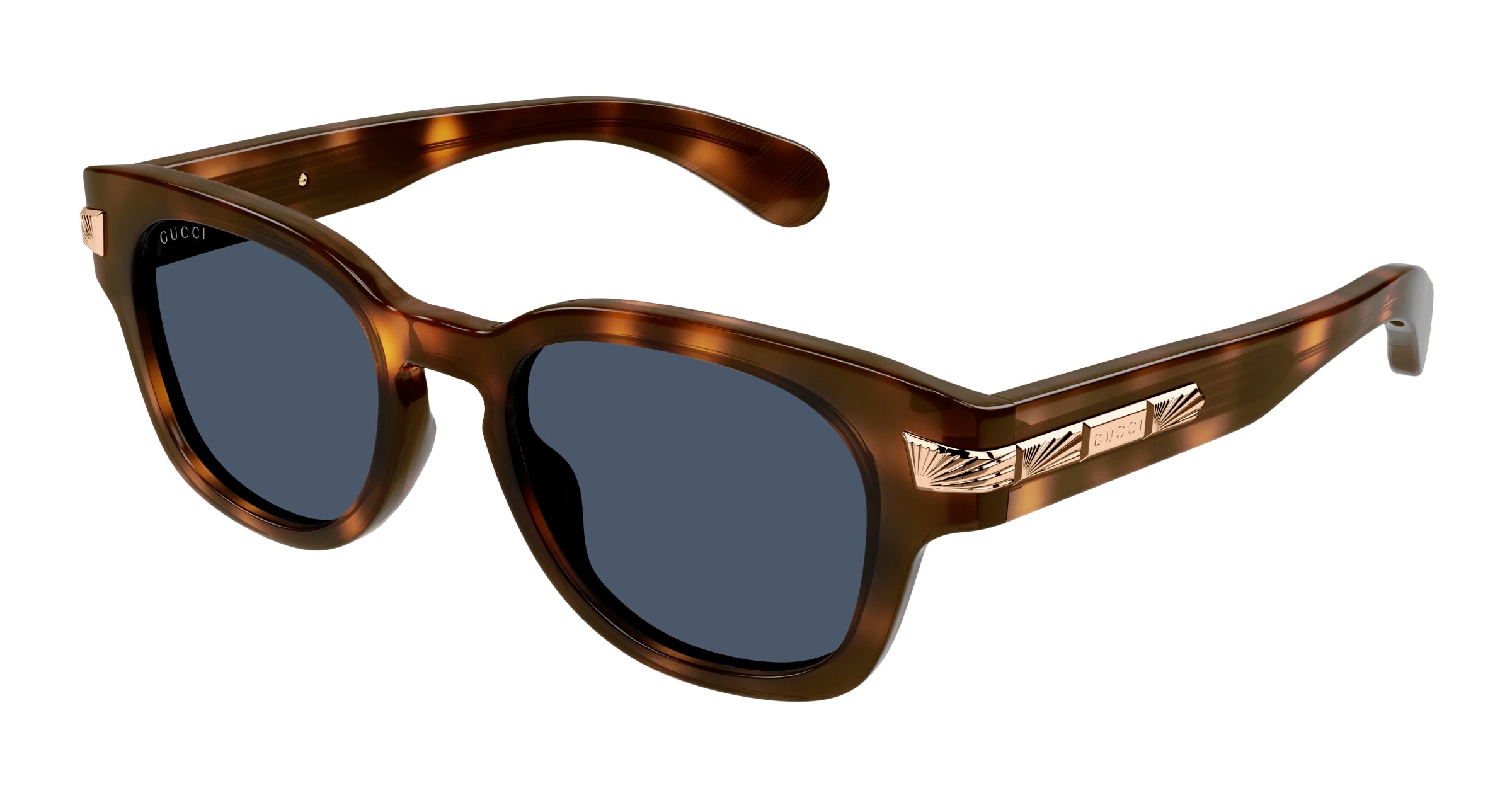 Gucci Uomo Gucci GG1518S 002 Occhiali da sole Acetato Havana Blu Rotonda Gucci Uomo Gucci GG1518S 002 Occhiali da sole Acetato Havana Blu Rotonda