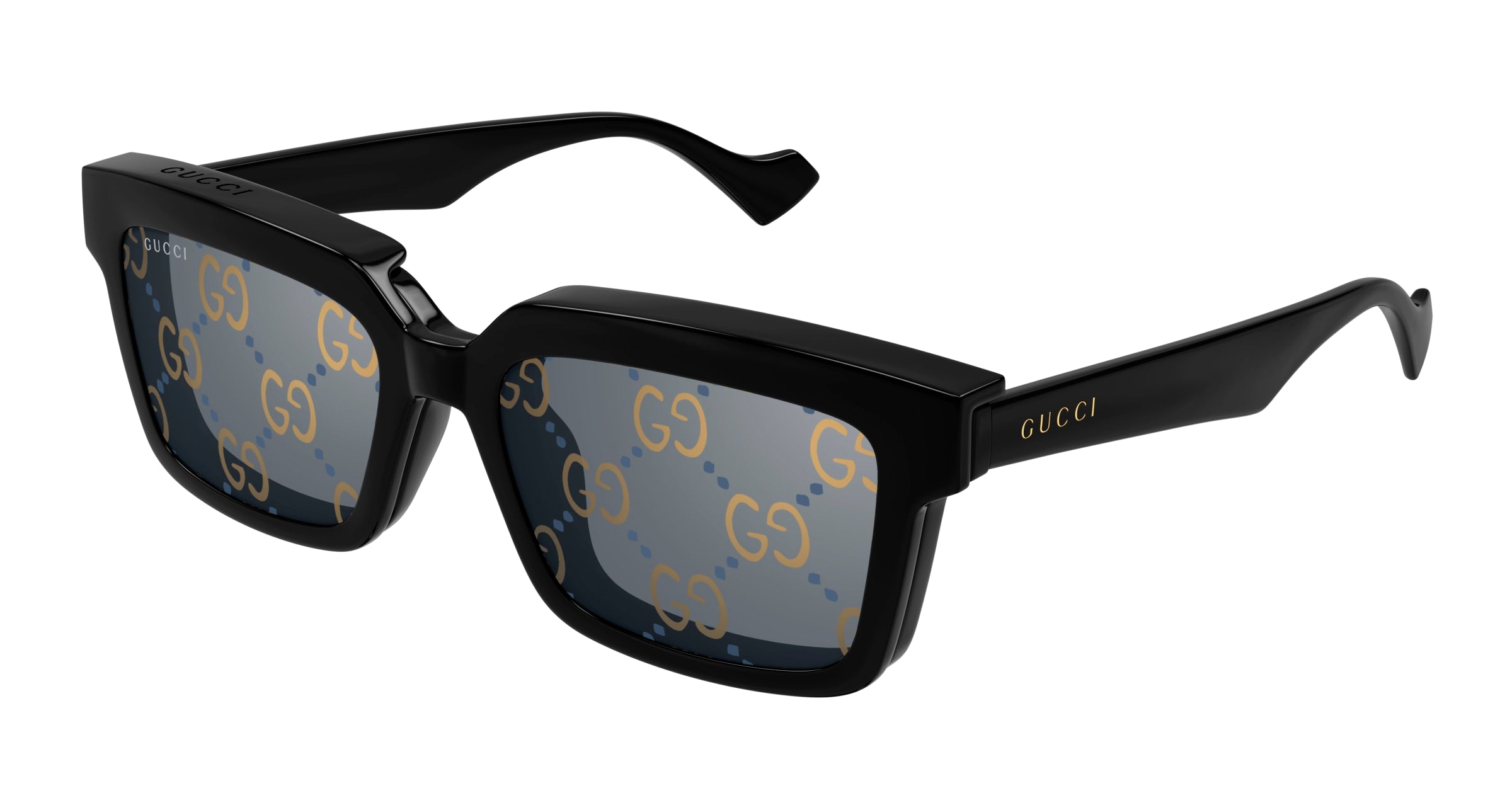 Gucci Uomo Gucci GG1543S 001 Occhiali da sole Acetato Nero Trasparente Squadrata