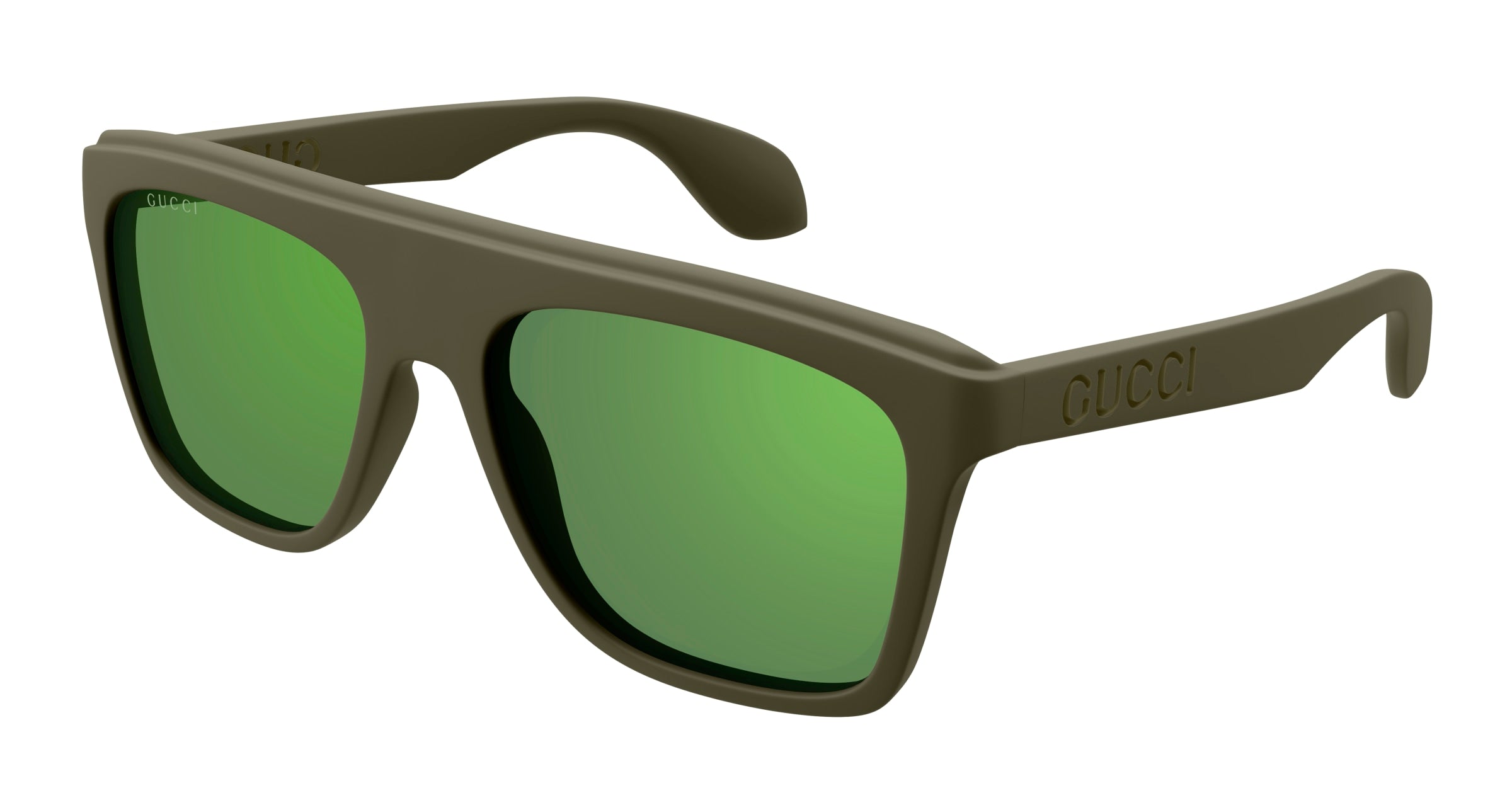 Gucci Uomo Gucci GG1570S 005 Occhiali da sole Iniettato Verde Verde Squadrata Gucci Uomo Gucci GG1570S 005 Occhiali da sole Iniettato Verde Verde Squadrata