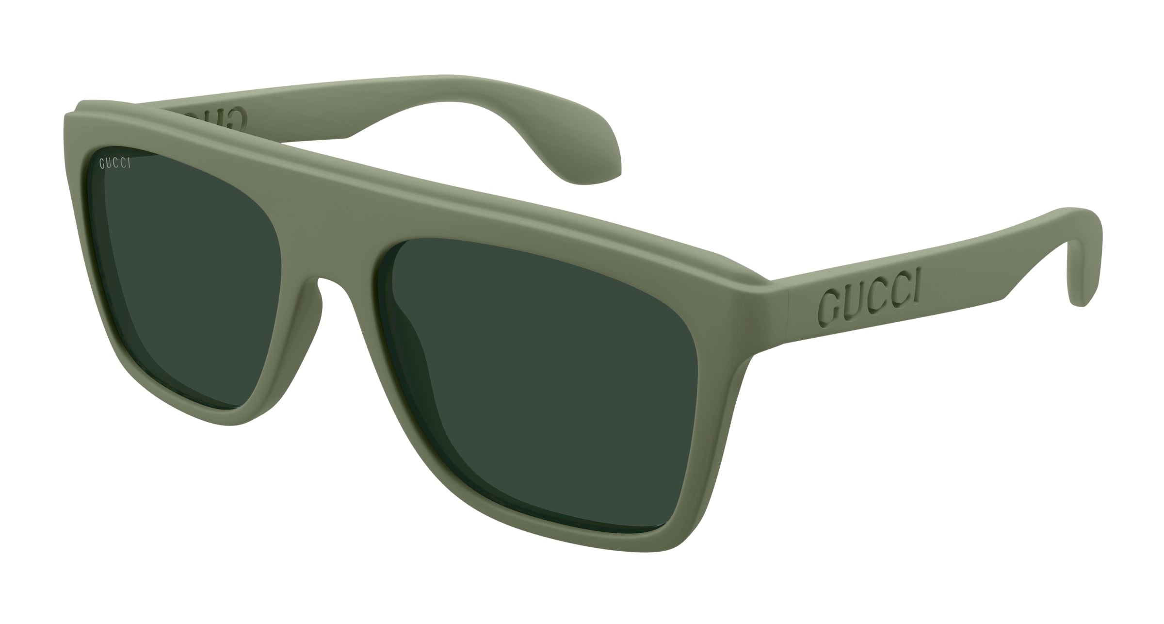 Gucci Uomo Gucci GG1570S 007 Occhiali da sole Iniettato Verde Verde Squadrata