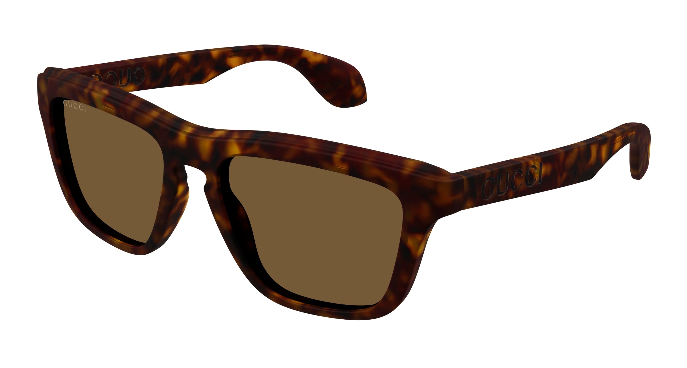 Gucci Uomo Gucci GG1571S 002 Occhiali da sole Iniettato Havana Marrone Squadrata