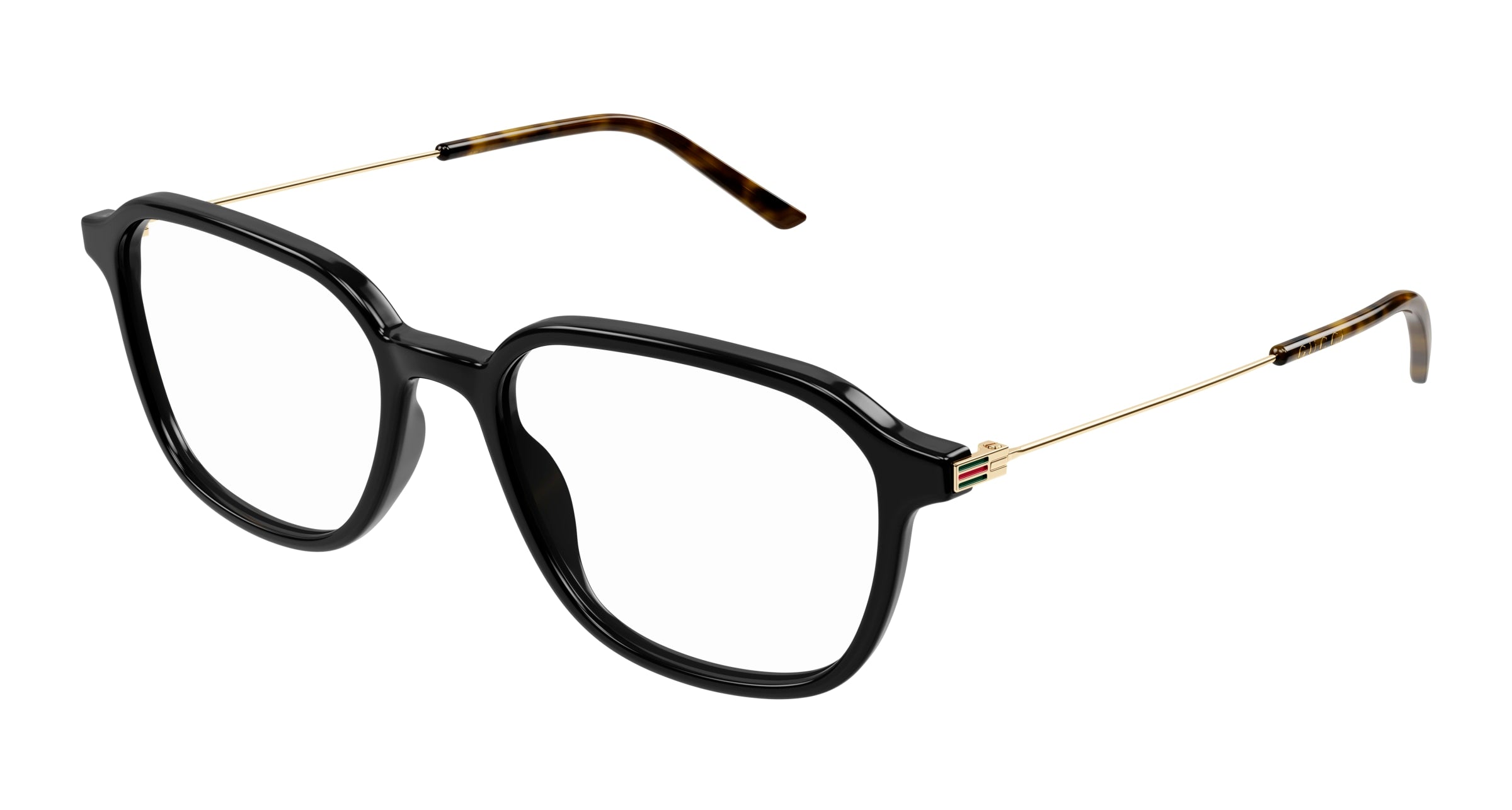 Gucci Uomo Gucci GG1576O 001 Montature da vista Acetato Nero Trasparente Squadrata Gucci Uomo Gucci GG1576O 001 Montature da vista Acetato Nero Trasparente Squadrata