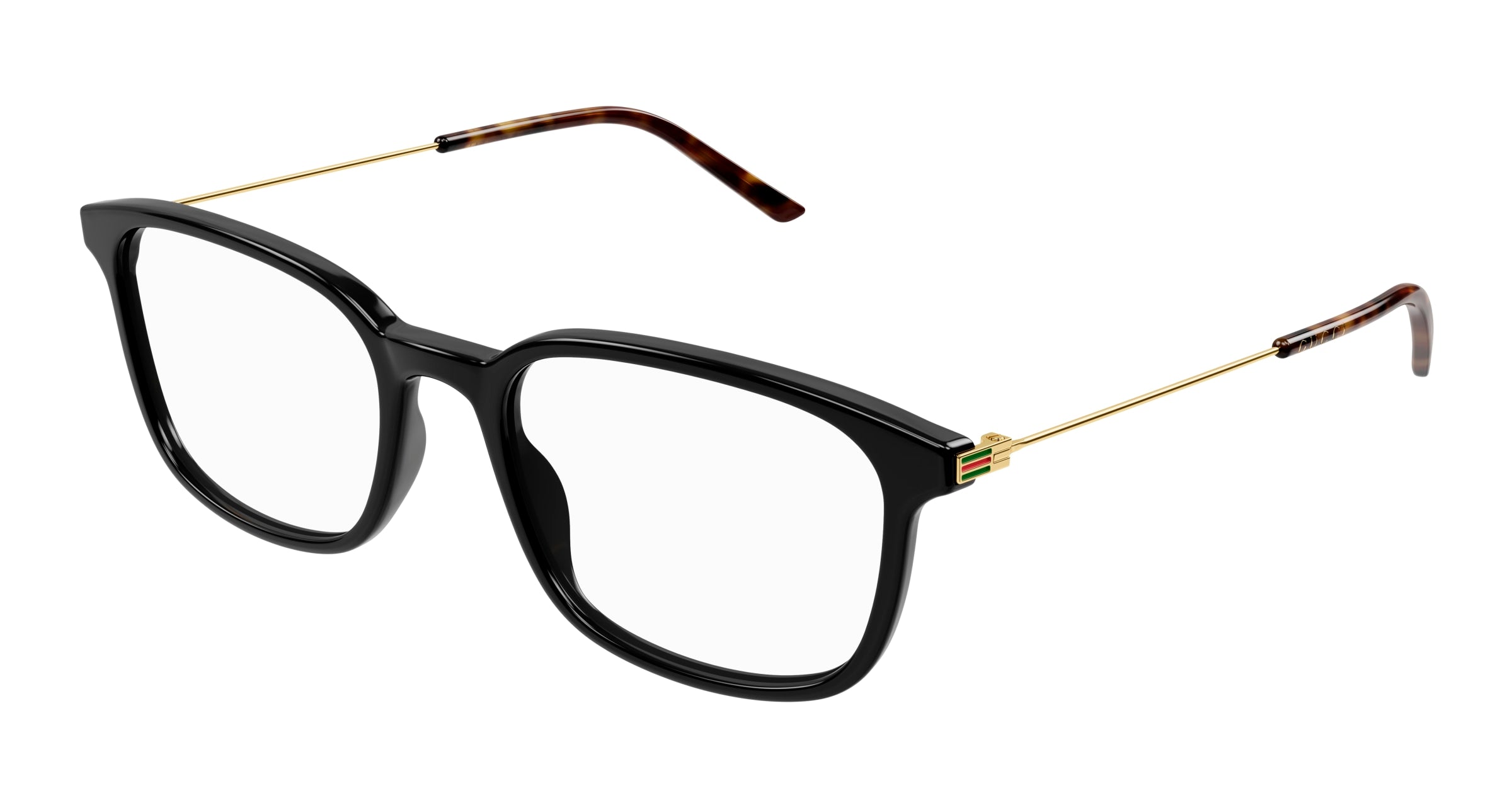 Gucci Uomo Gucci GG1577O 005 Montature da vista Acetato Nero Trasparente Squadrata
