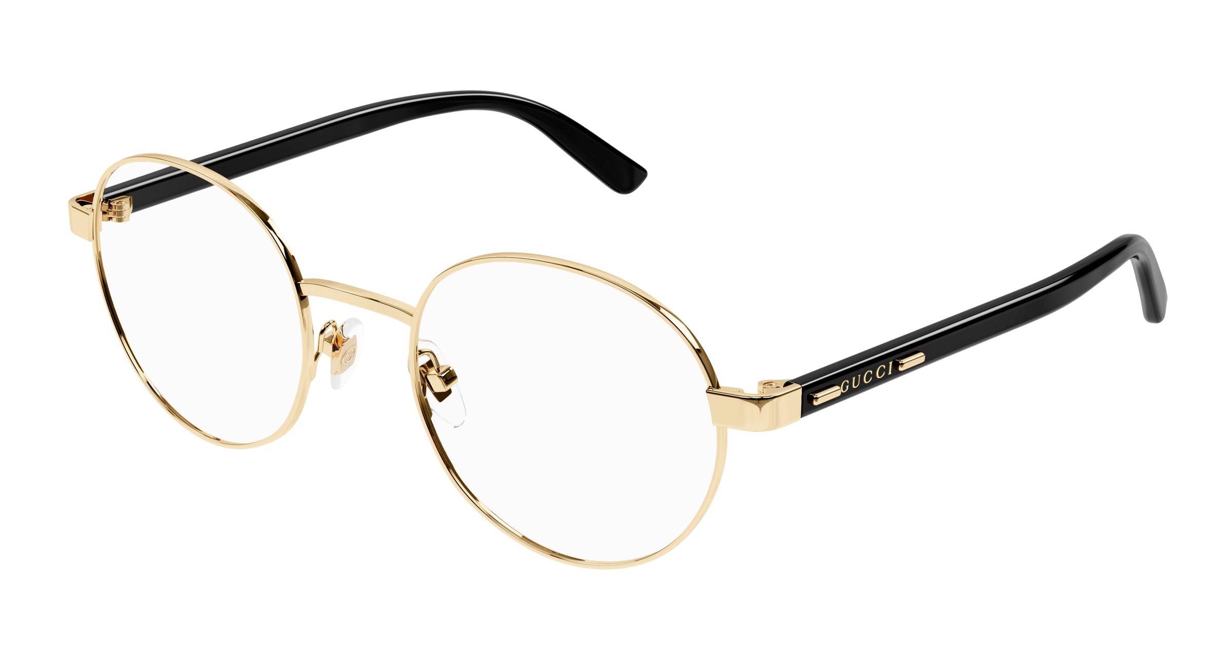 Gucci Uomo Gucci GG1585O 001 Montature da vista Metallo Oro Trasparente Rotonda