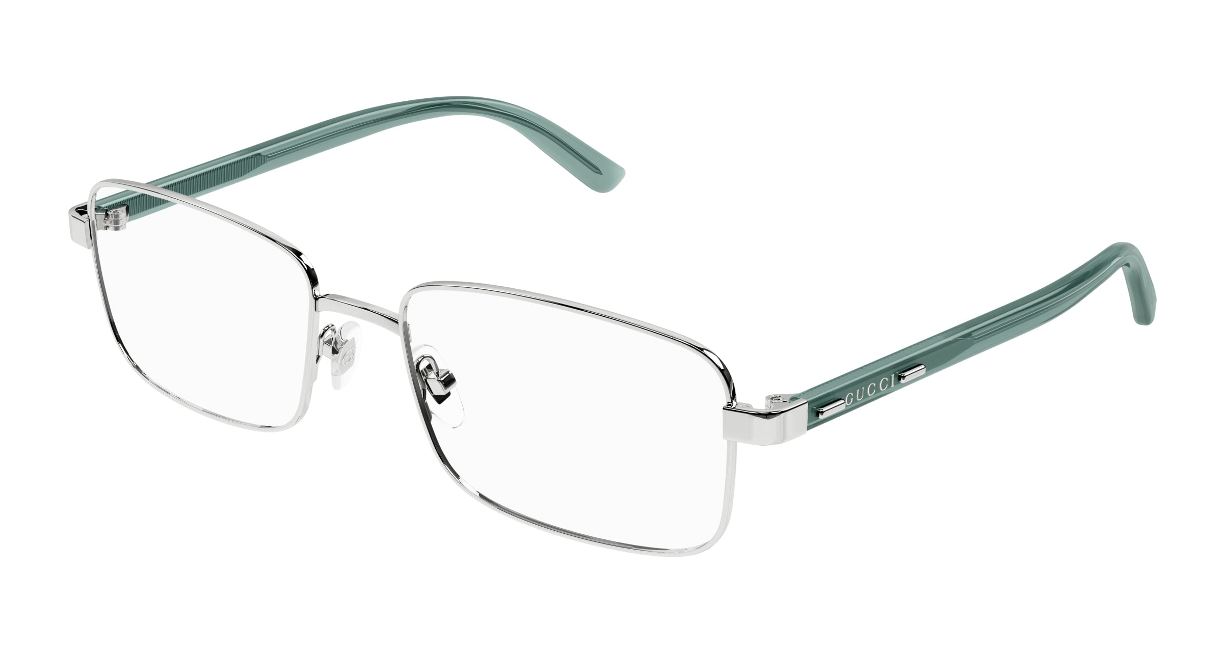 Gucci Uomo Gucci GG1586O 003 Montature da vista Metallo Argento Trasparente Squadrata Gucci Uomo Gucci GG1586O 003 Montature da vista Metallo Argento Trasparente Squadrata