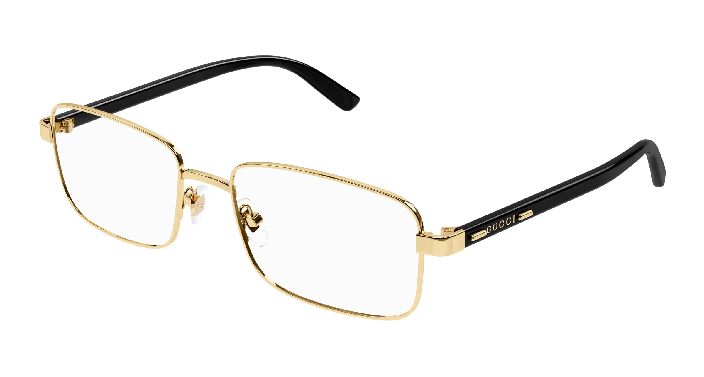 Gucci Uomo Gucci GG1586O 004 Montature da vista Metallo Oro Trasparente Squadrata Gucci Uomo Gucci GG1586O 004 Montature da vista Metallo Oro Trasparente Squadrata