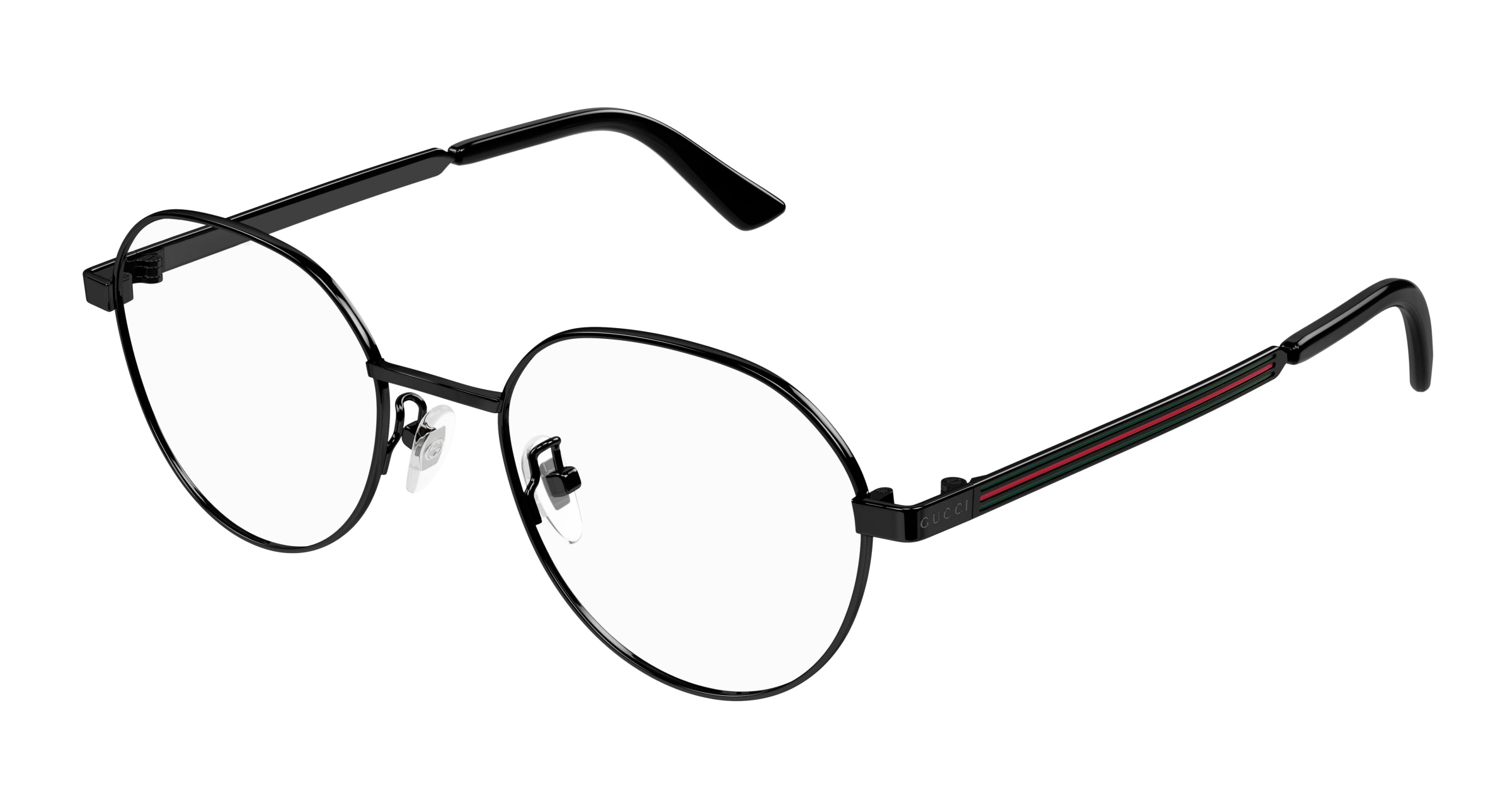 Gucci Uomo Gucci GG1607OK 001 Montature da vista Titanio Nero Trasparente Rotonda