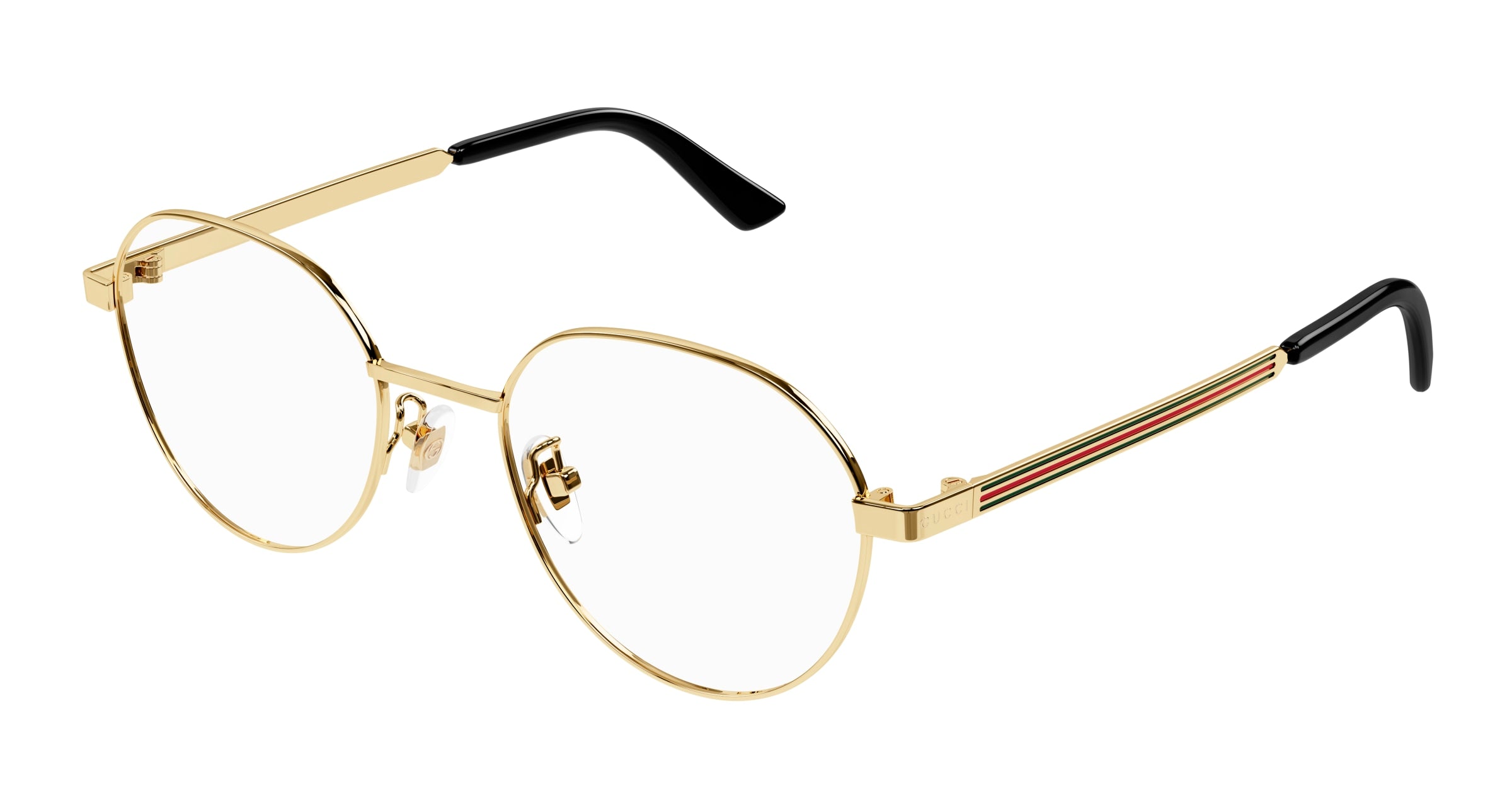 Gucci Uomo Gucci GG1607OK 003 Montature da vista Titanio Oro Trasparente Rotonda