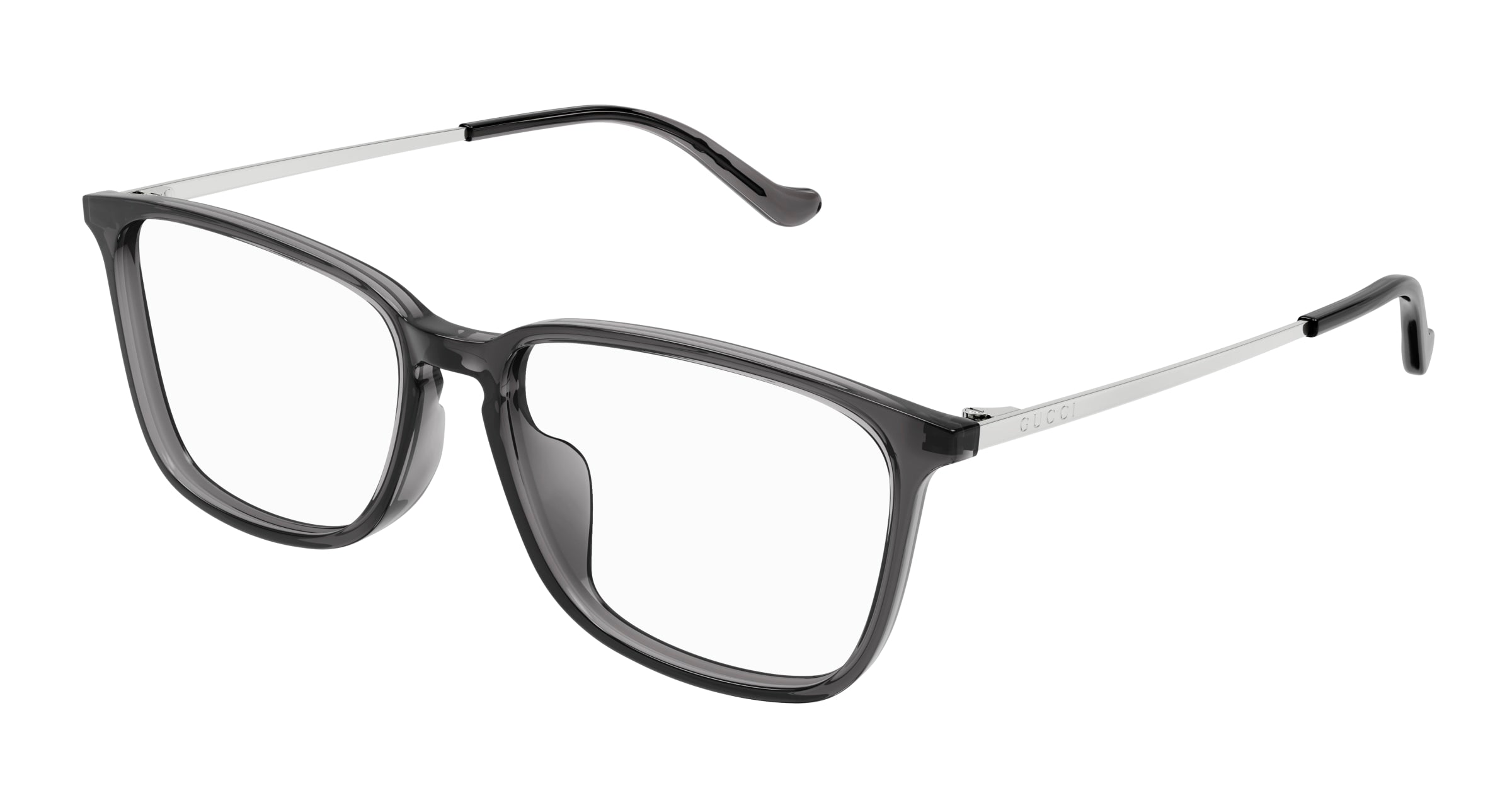 Gucci Uomo Gucci GG1609OA 003 Montature da vista Acetato Grigio Trasparente Squadrata