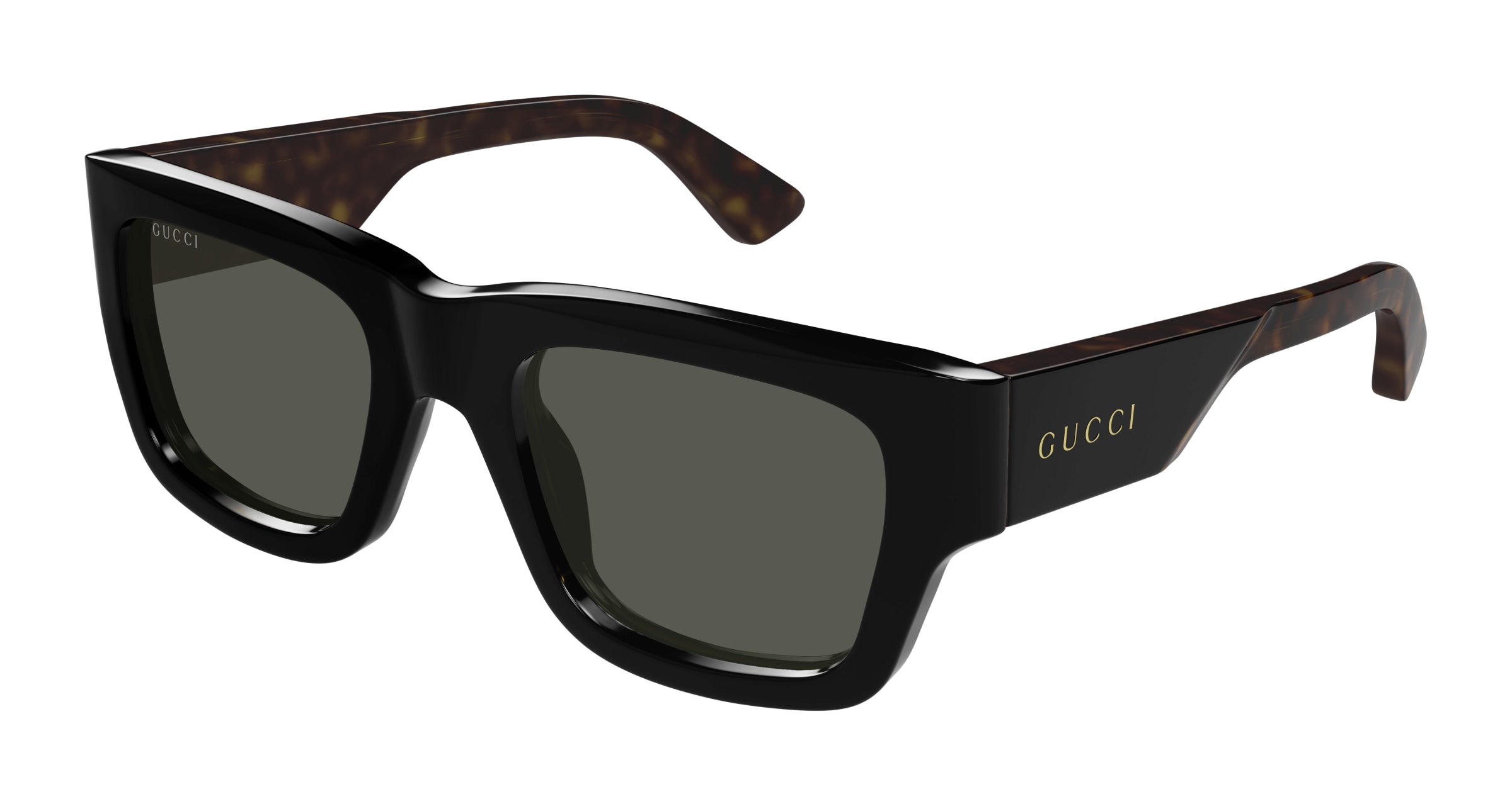 Gucci Uomo Gucci GG1668S 001 Occhiali da sole Acetato Nero Grigio Squadrata