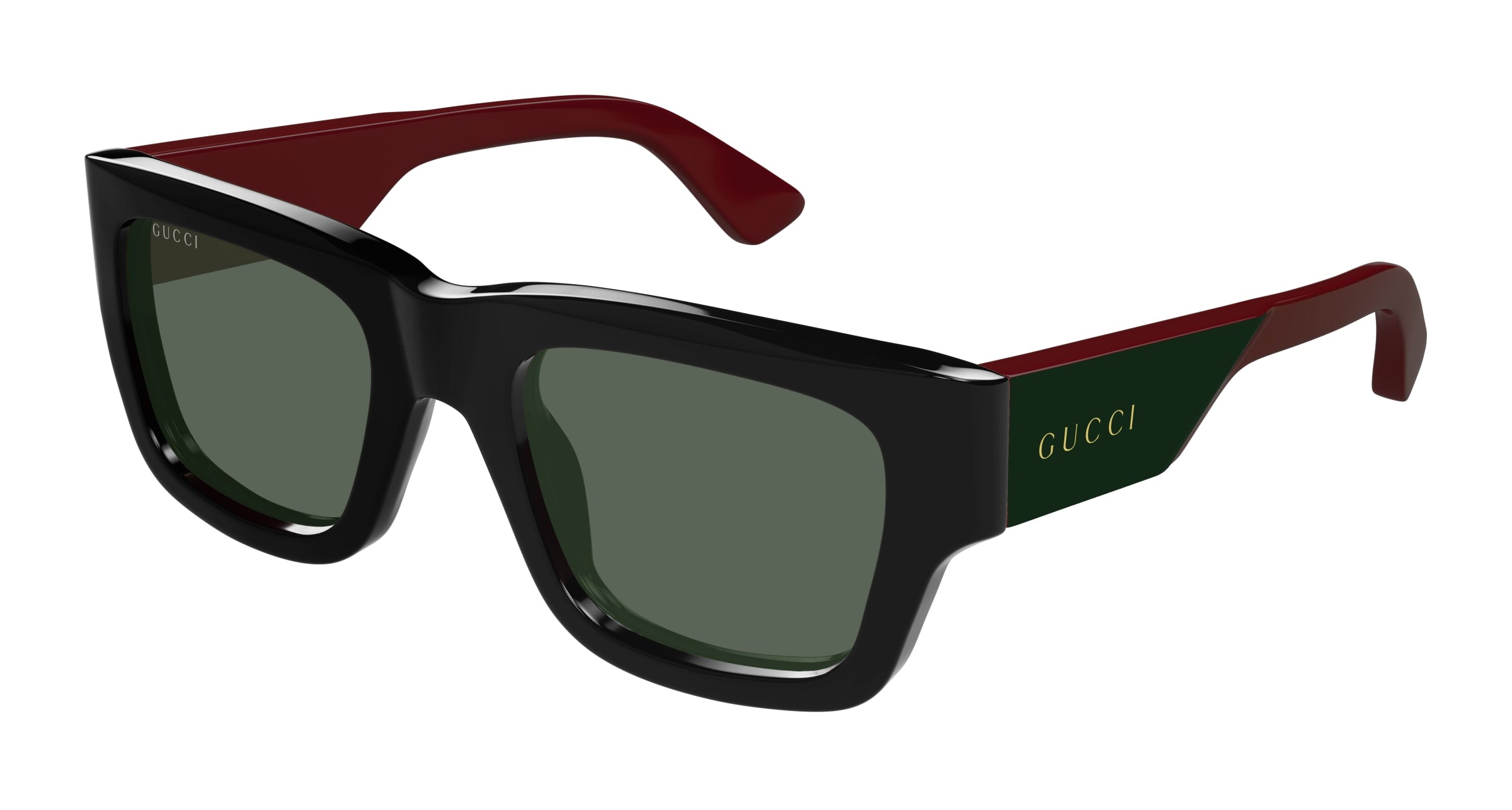 Gucci Uomo Gucci GG1668S 003 Occhiali da sole Acetato Nero Verde Squadrata Gucci Uomo Gucci GG1668S 003 Occhiali da sole Acetato Nero Verde Squadrata