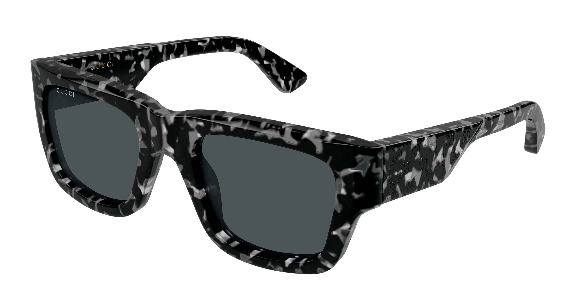 Gucci Uomo Gucci GG1668S 007 Occhiali da sole Acetato Havana Grigio Squadrata
