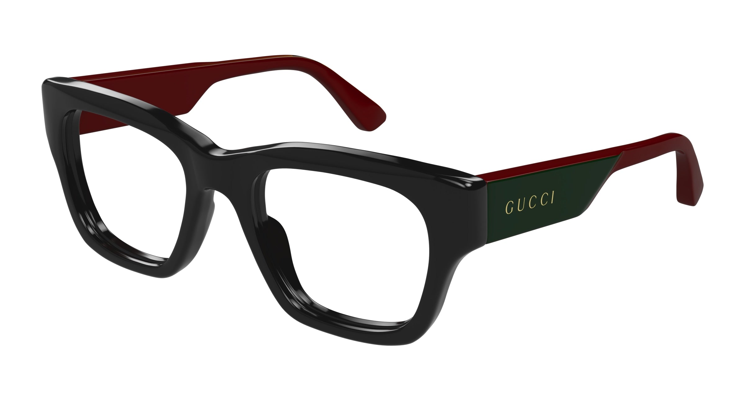 Gucci Uomo Gucci GG1669O 010 Montature da vista Acetato Nero Trasparente Squadrata