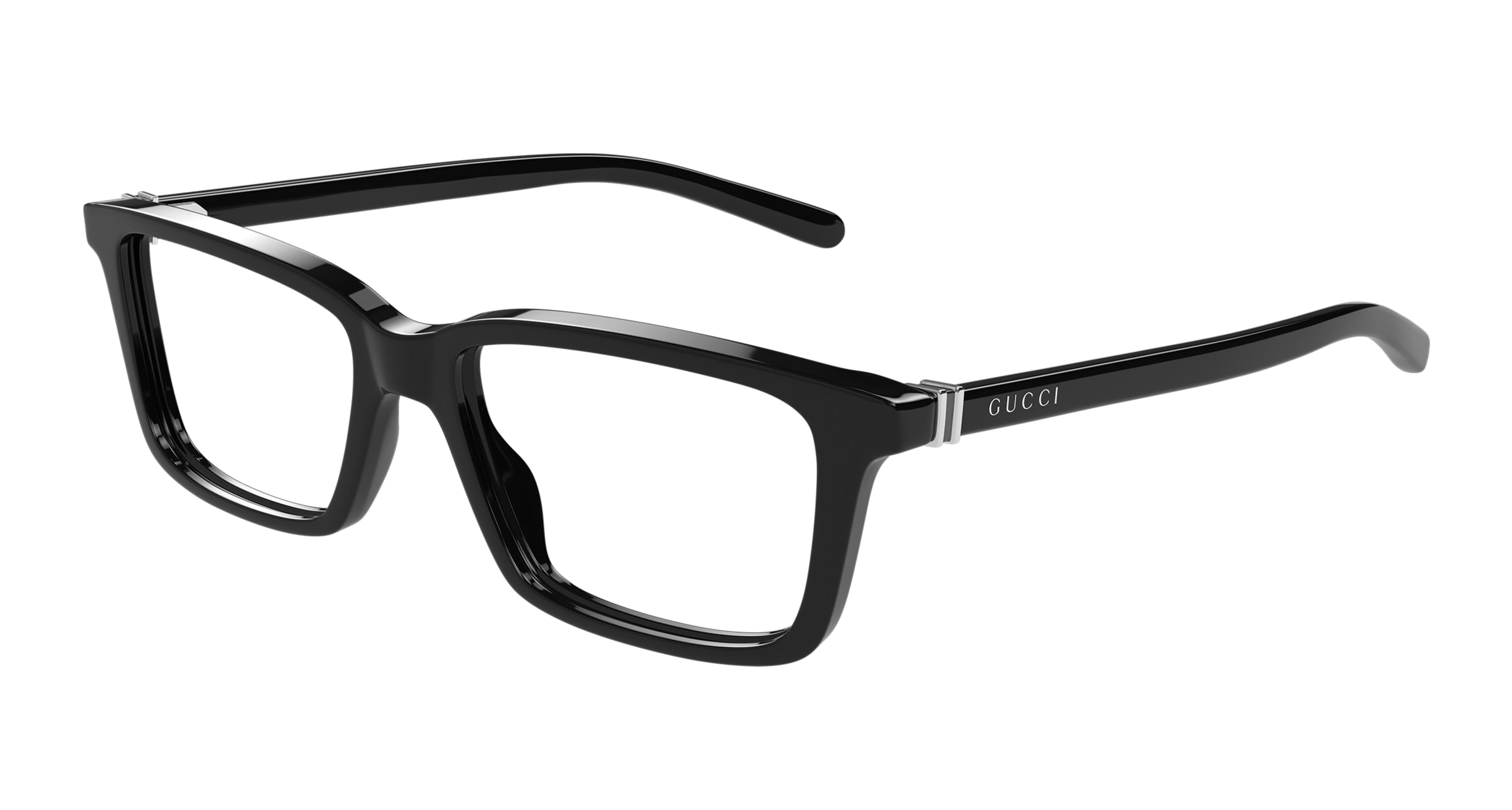 Gucci Uomo Gucci GG1672O 005 Montature da vista Acetato Nero Trasparente Squadrata