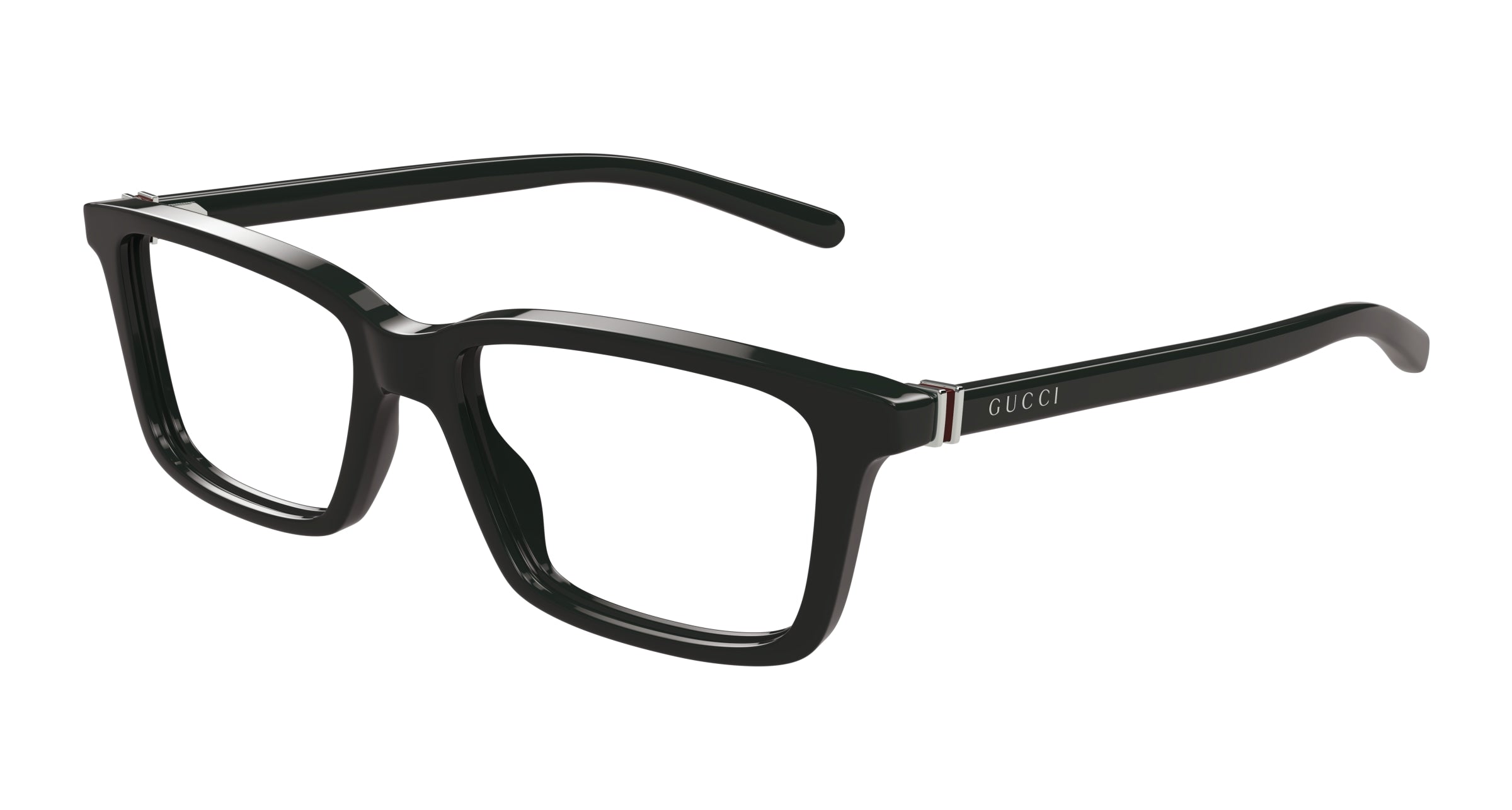 Gucci Uomo Gucci GG1672O 008 Montature da vista Acetato Verde Trasparente Squadrata