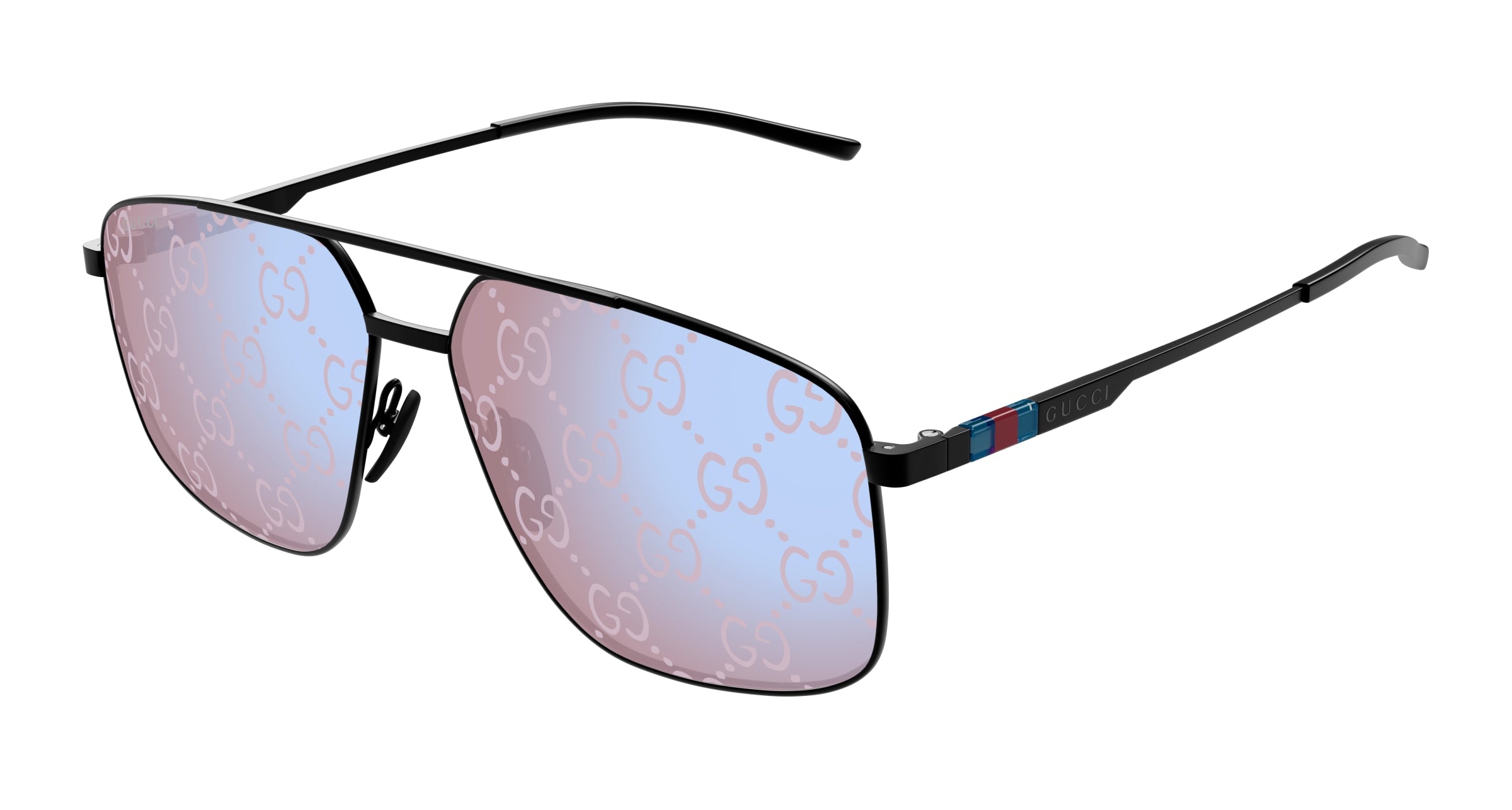 Gucci Uomo Gucci GG1676S 005 Occhiali da sole Metallo Nero Viola Pilot Gucci Uomo Gucci GG1676S 005 Occhiali da sole Metallo Nero Viola Pilot