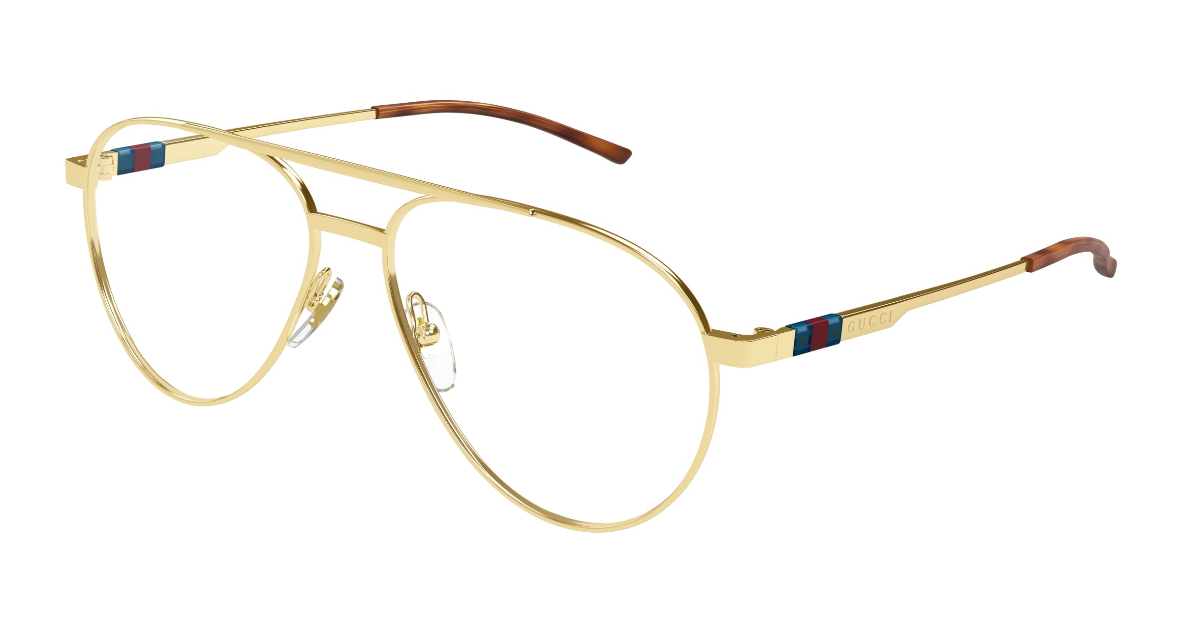 Gucci Uomo Gucci GG1679O 002 Montature da vista Metallo Oro Trasparente Pilot