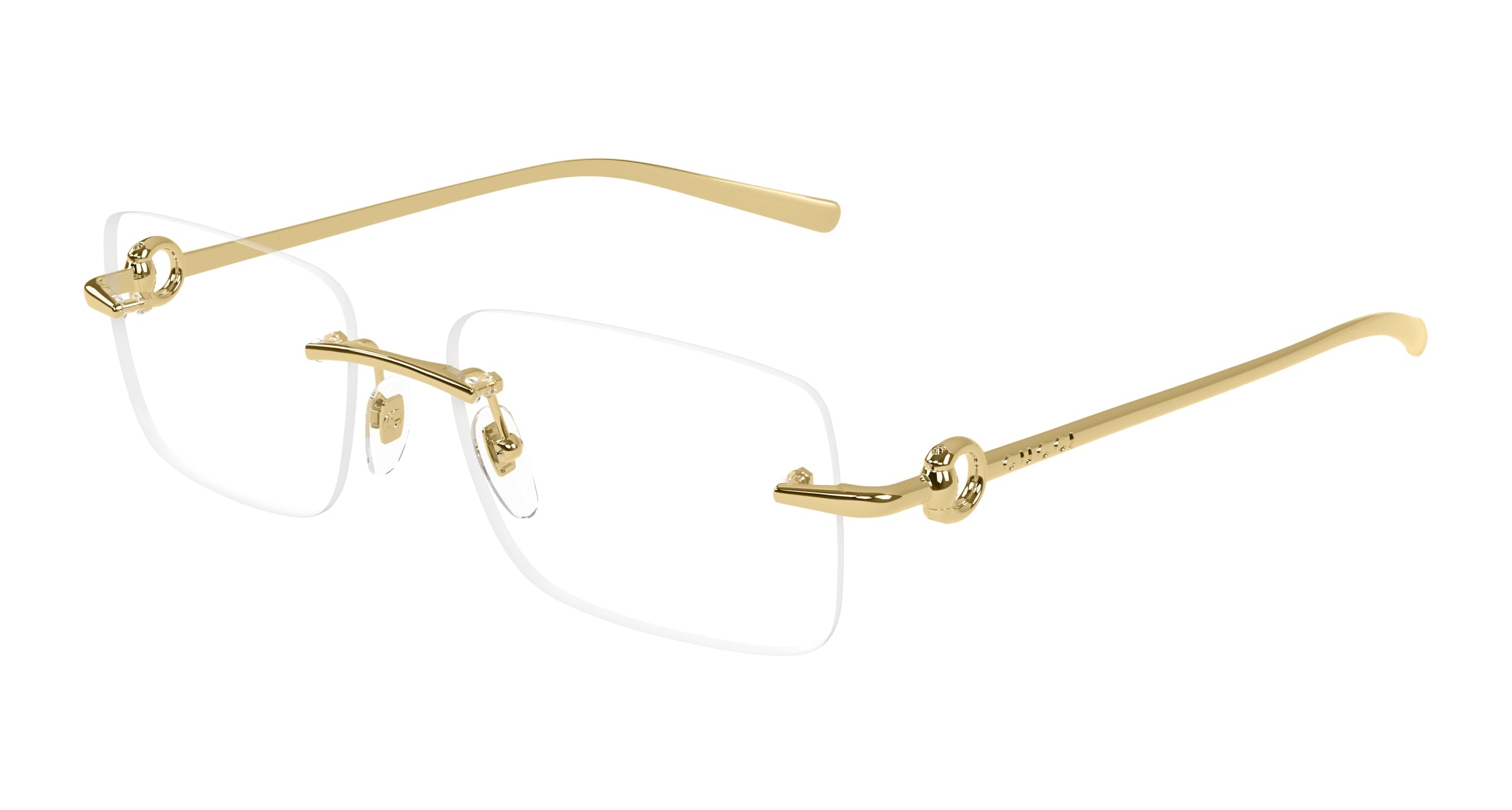 Gucci Uomo Gucci GG1703O 003 Montature da vista Metallo Oro Trasparente Squadrata