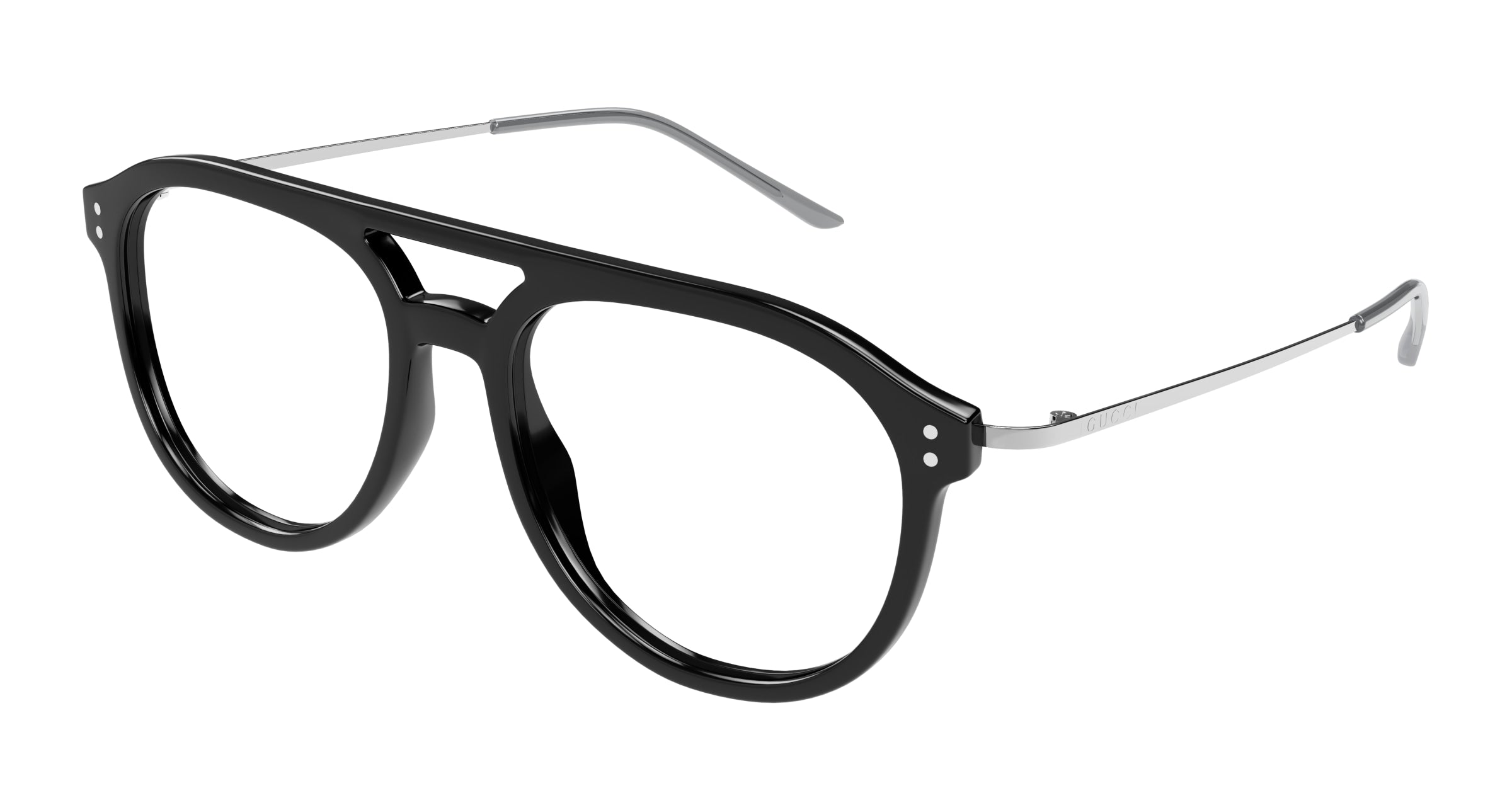 Gucci Uomo Gucci GG1708O 001 Montature da vista Acetato Nero Trasparente Pilot