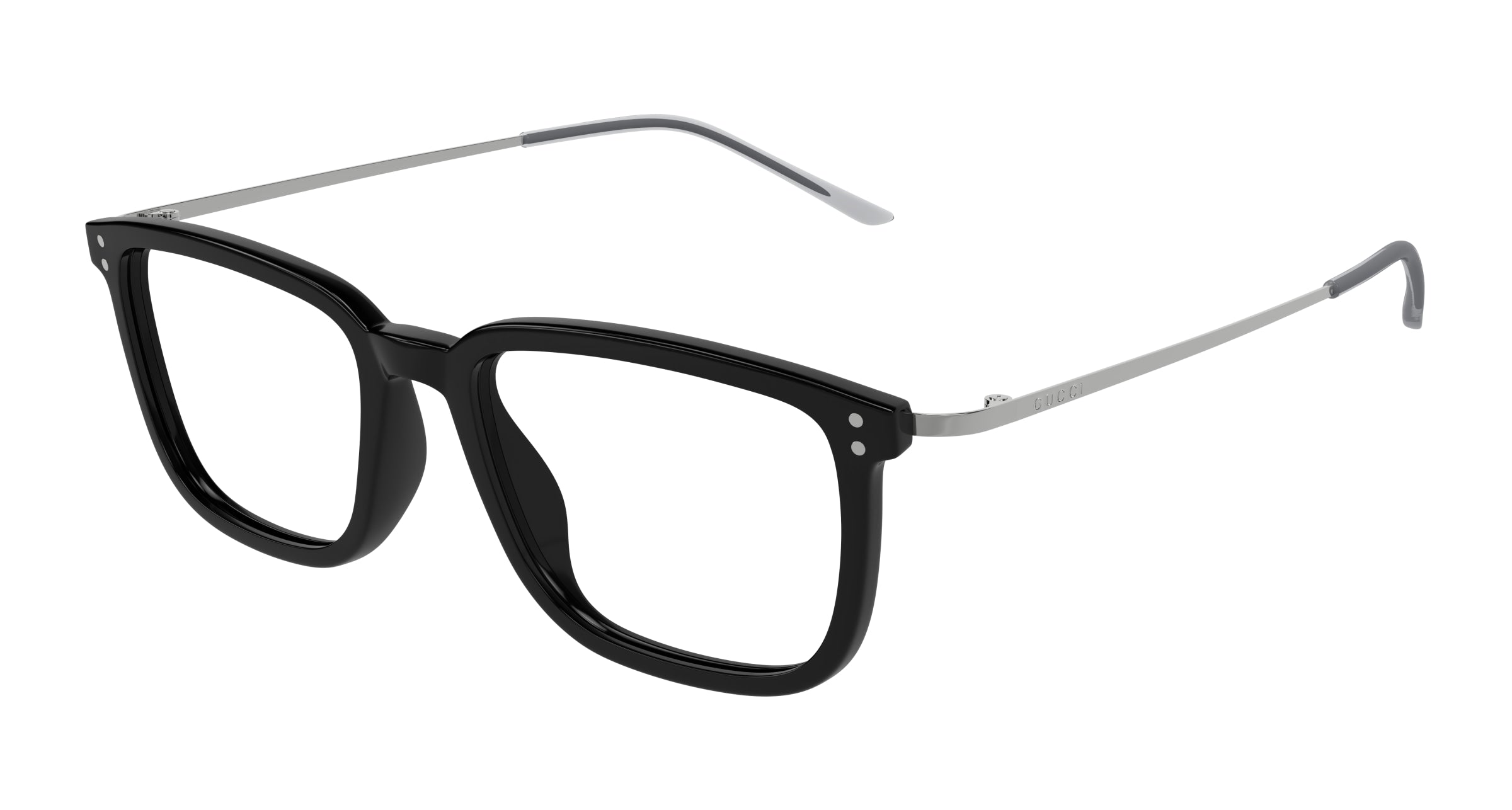 Gucci Uomo Gucci GG1709O 005 Montature da vista Acetato Nero Trasparente Squadrata Gucci Uomo Gucci GG1709O 005 Montature da vista Acetato Nero Trasparente Squadrata