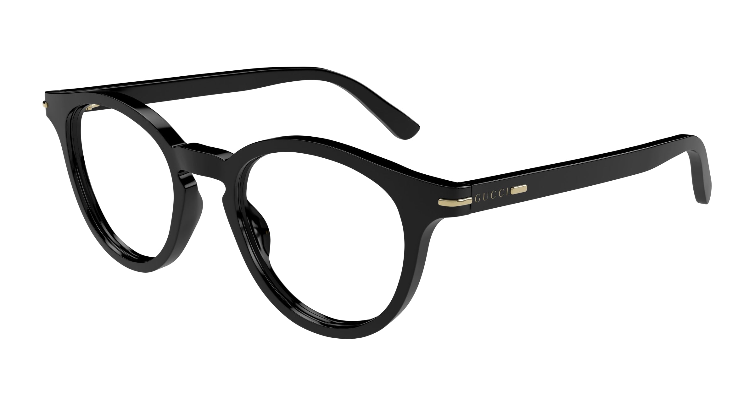 Gucci Uomo Gucci GG1727O 001 Montature da vista Acetato Nero Trasparente Rotonda
