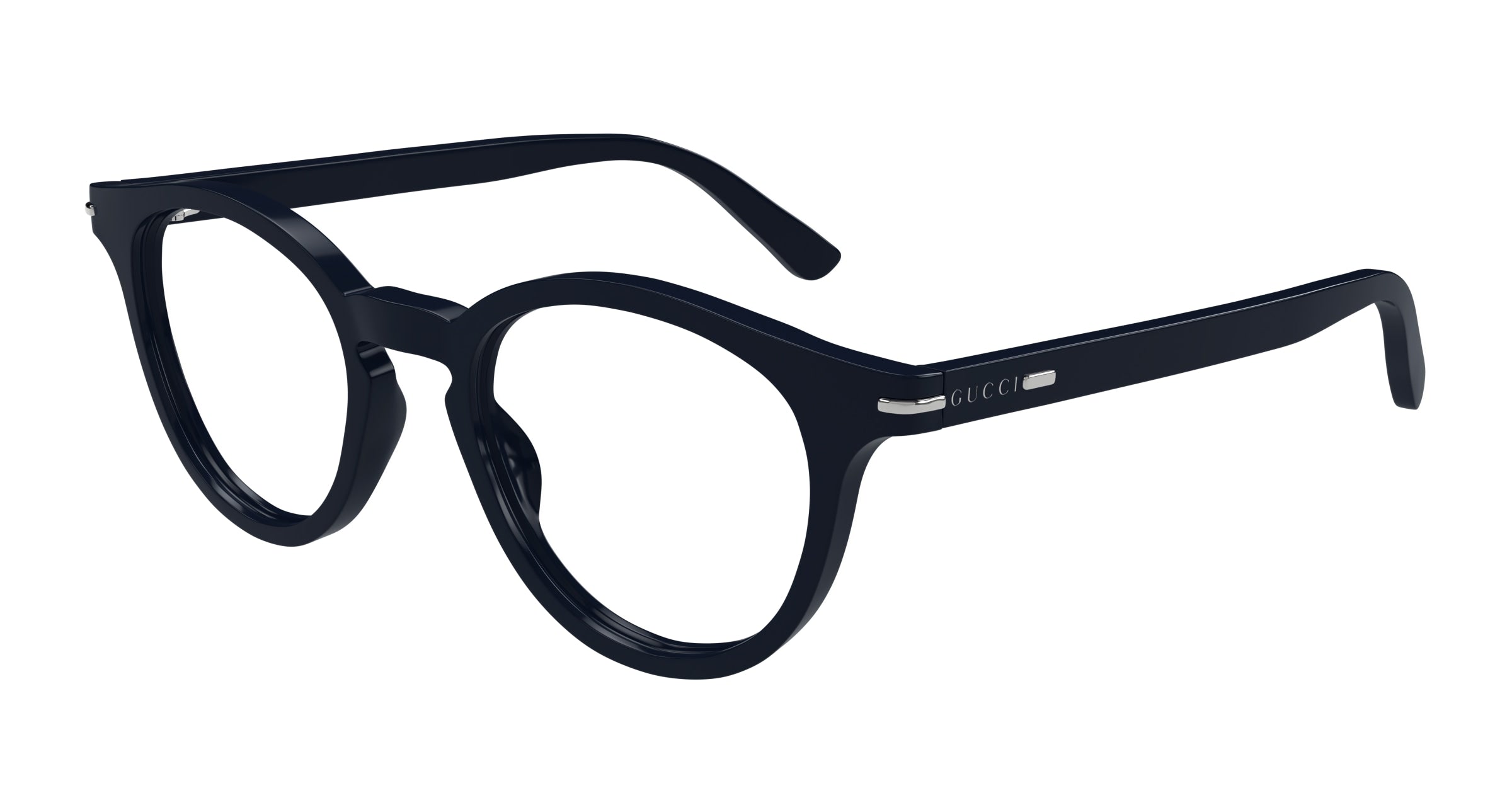 Gucci Uomo Gucci GG1727O 003 Montature da vista Acetato Blu Trasparente Rotonda