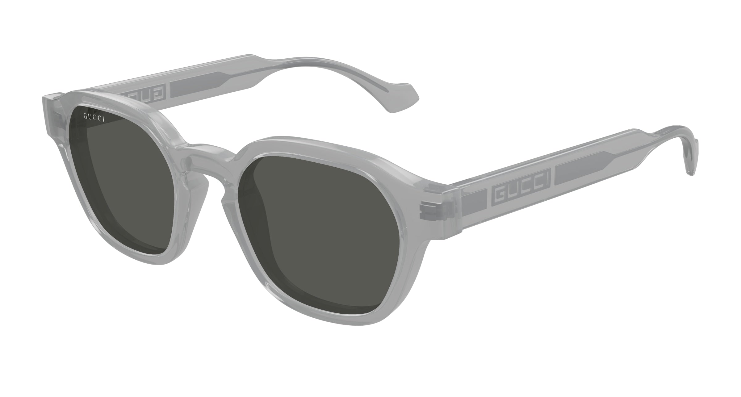 Gucci Uomo Gucci GG1730S 004 Occhiali da sole Iniettato Grigio Grigio Rotonda