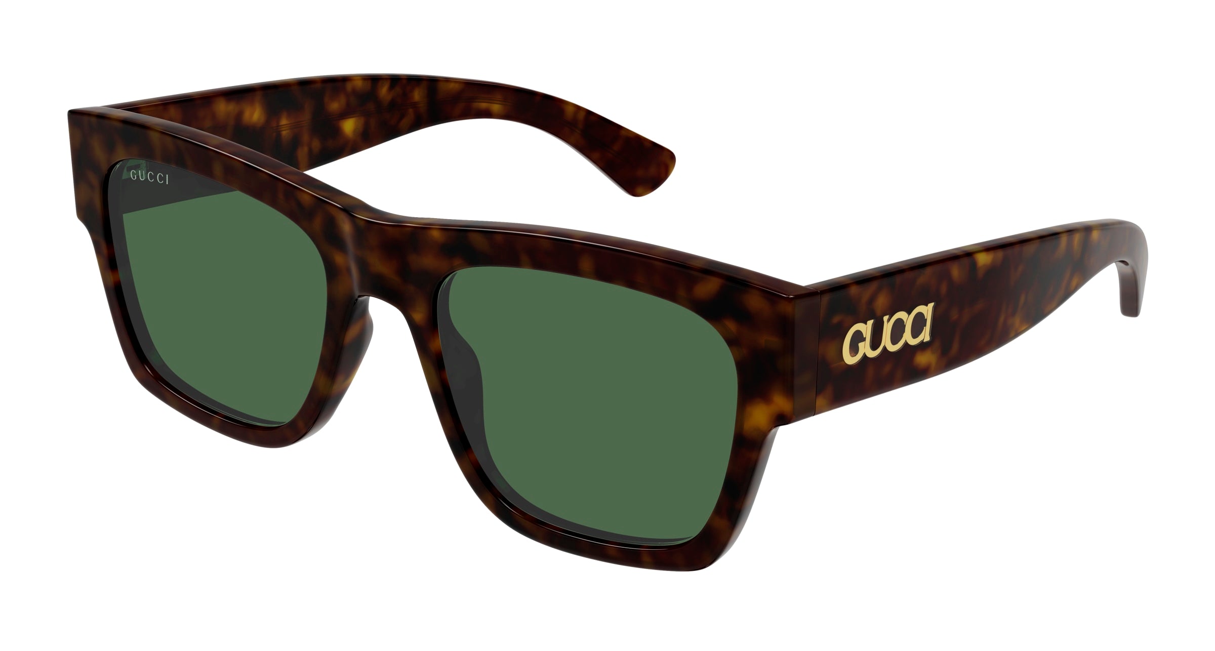 Gucci Uomo Gucci GG1793S 002 Occhiali da sole Acetato Havana Verde Squadrata