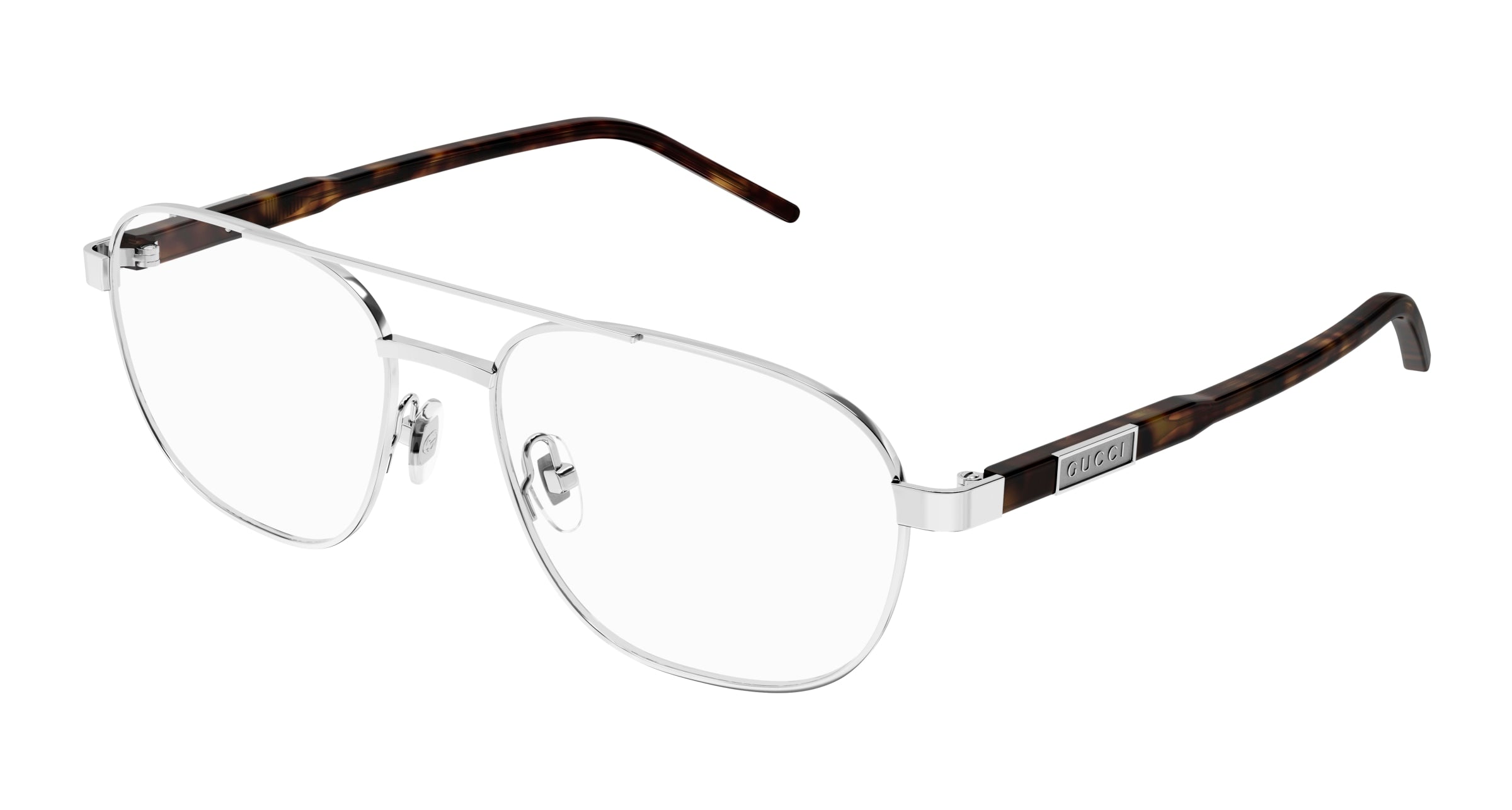Gucci Uomo Gucci GG1800O 002 Montature da vista Metallo Argento Trasparente Squadrata Gucci Uomo Gucci GG1800O 002 Montature da vista Metallo Argento Trasparente Squadrata