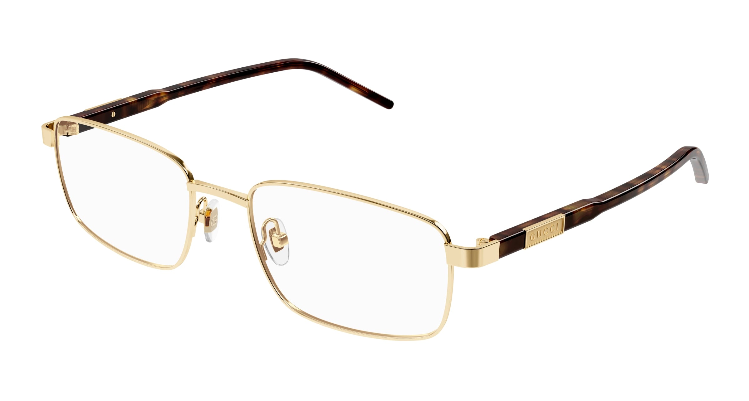 Gucci Uomo Gucci GG1801O 002 Montature da vista Metallo Oro Trasparente Squadrata