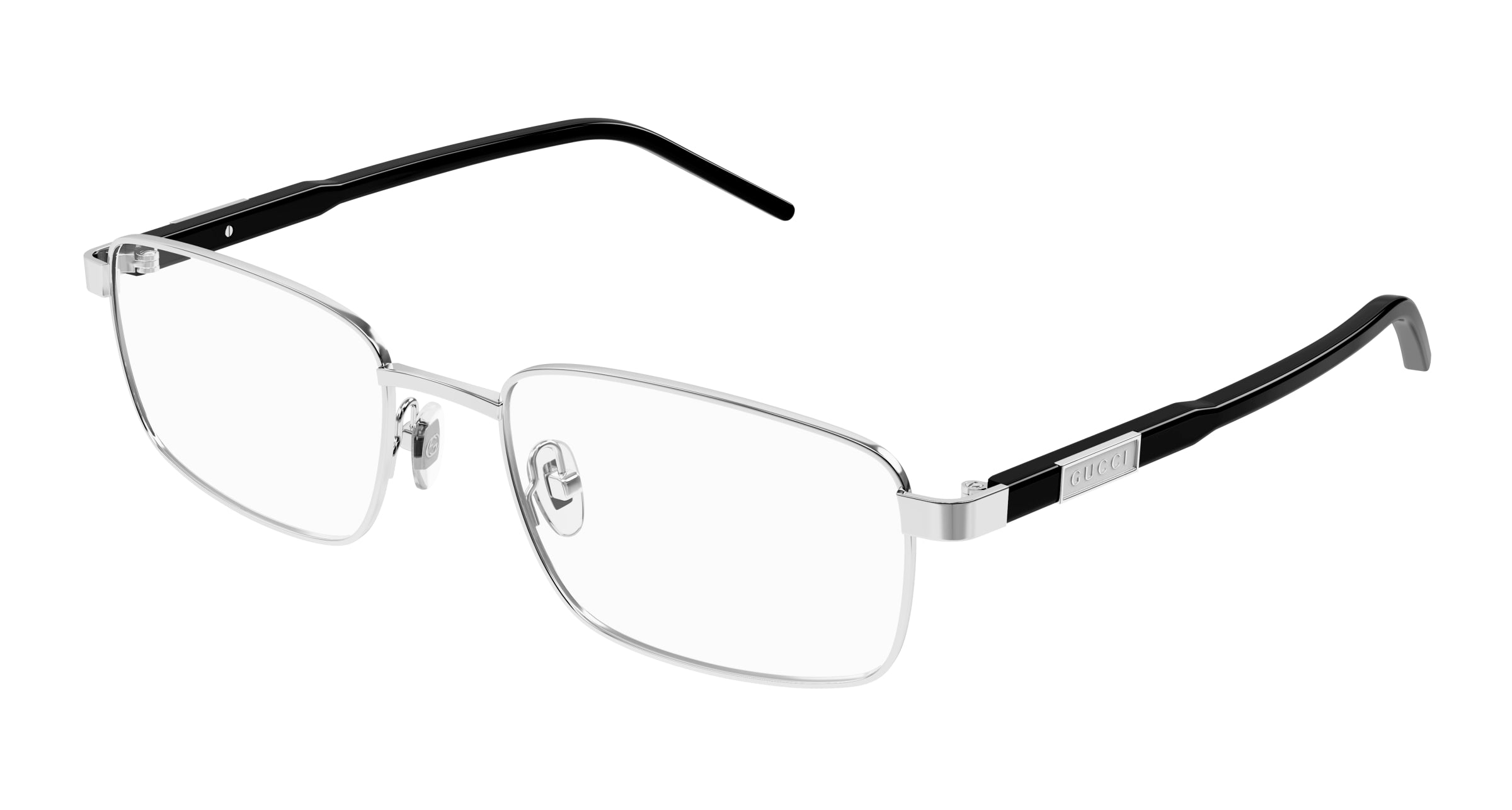 Gucci Uomo Gucci GG1801O 005 Montature da vista Metallo Argento Trasparente Squadrata