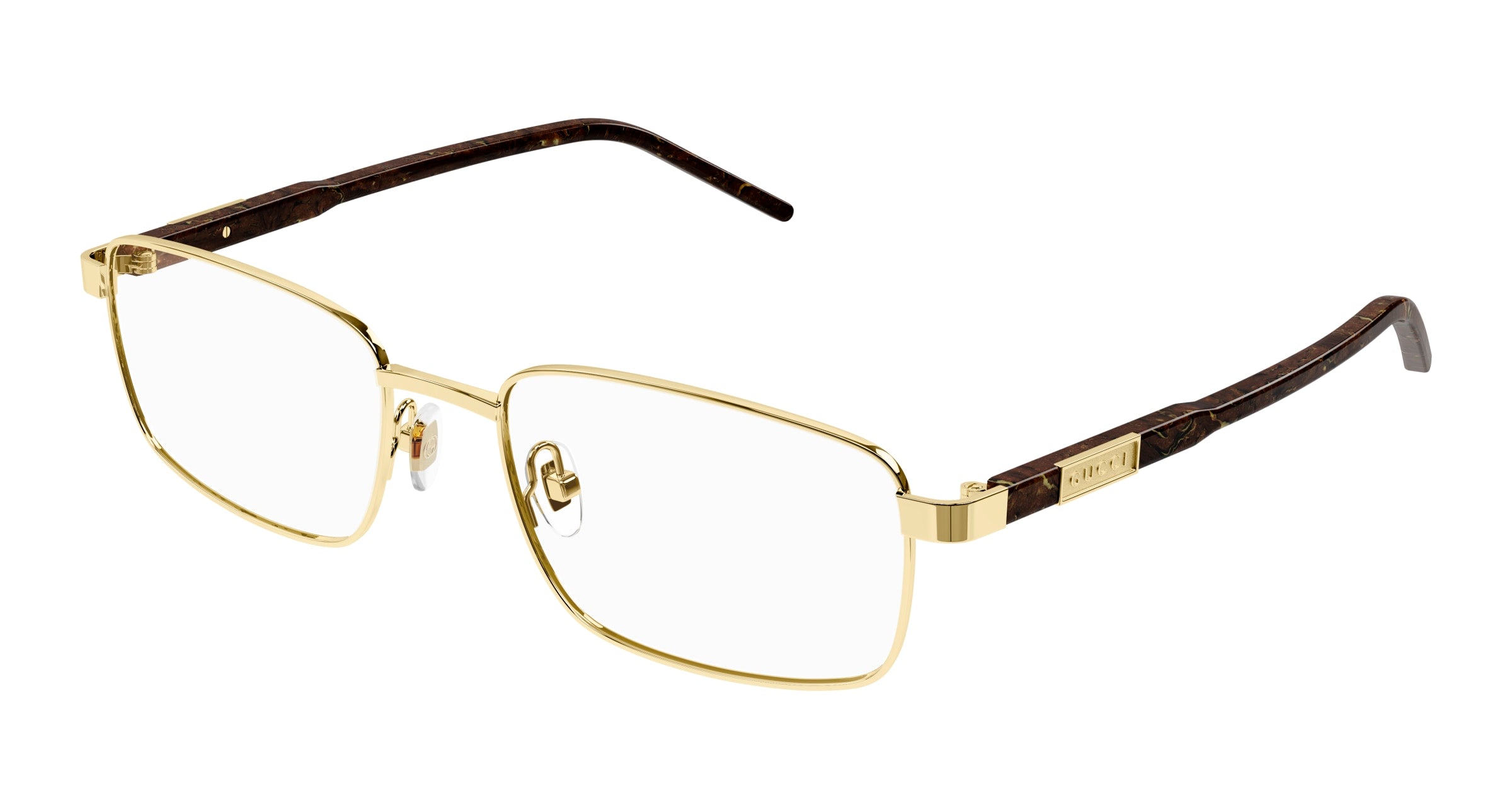Gucci Uomo Gucci GG1801O 007 Montature da vista Metallo Oro Trasparente Squadrata Gucci Uomo Gucci GG1801O 007 Montature da vista Metallo Oro Trasparente Squadrata