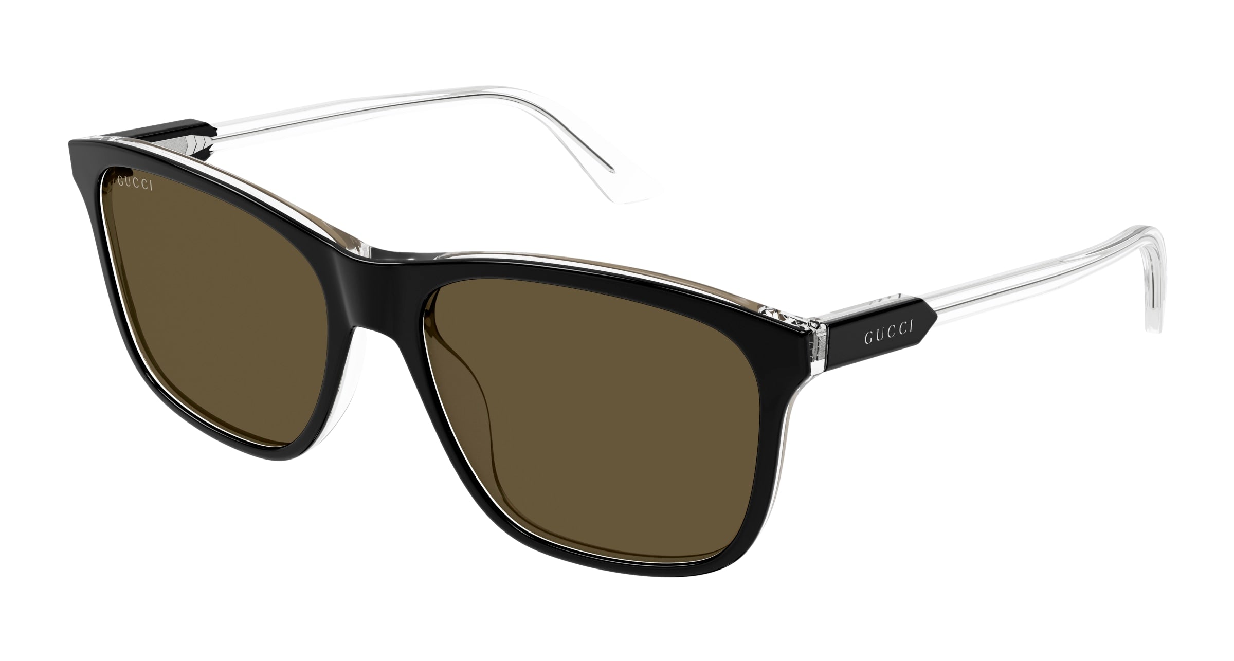 Gucci Uomo Gucci GG1819S 005 Occhiali da sole Acetato Nero Marrone Squadrata Gucci Uomo Gucci GG1819S 005 Occhiali da sole Acetato Nero Marrone Squadrata