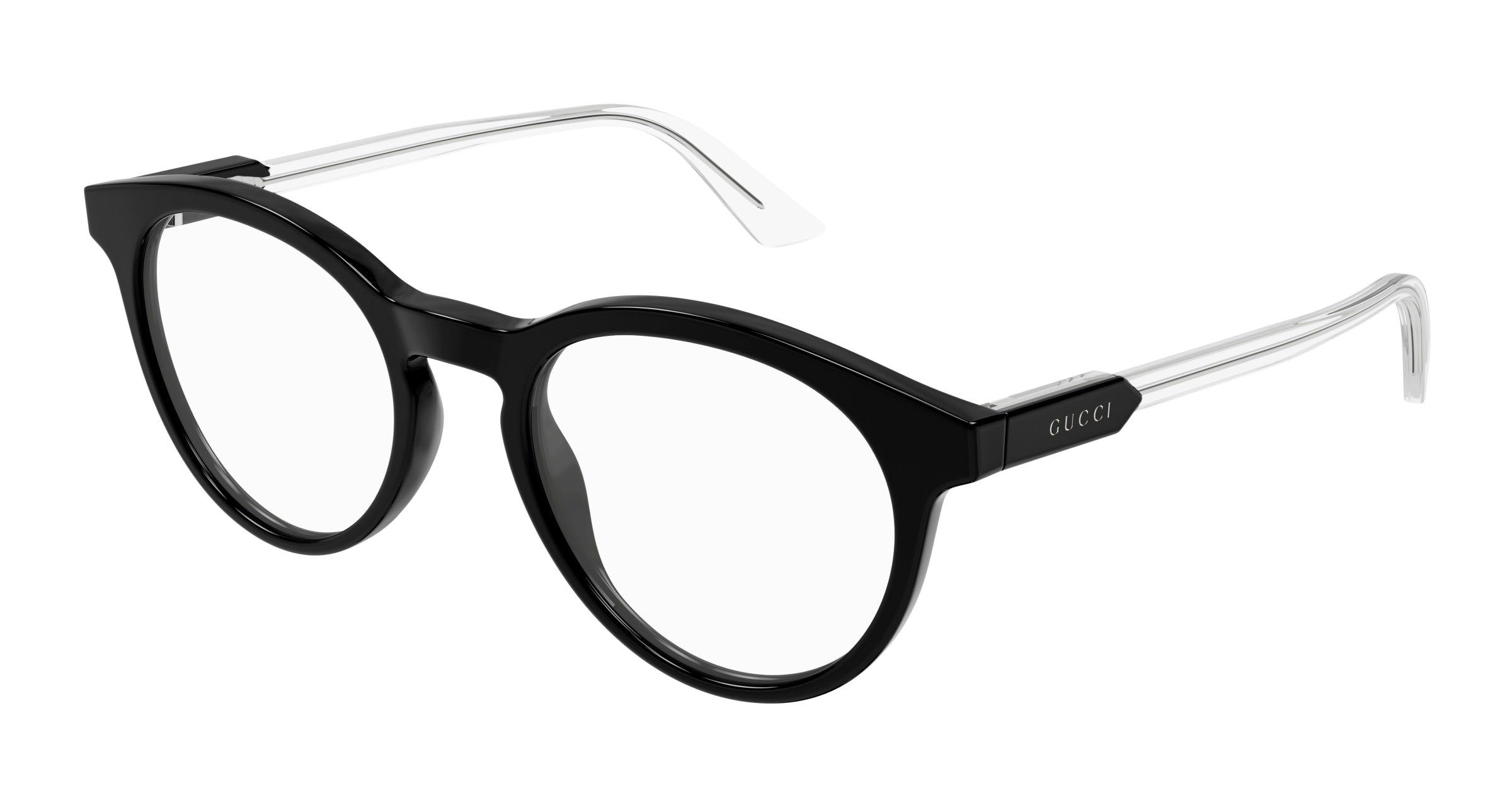 Gucci Uomo Gucci GG1822O 003 Montature da vista Acetato Nero Trasparente Rotonda