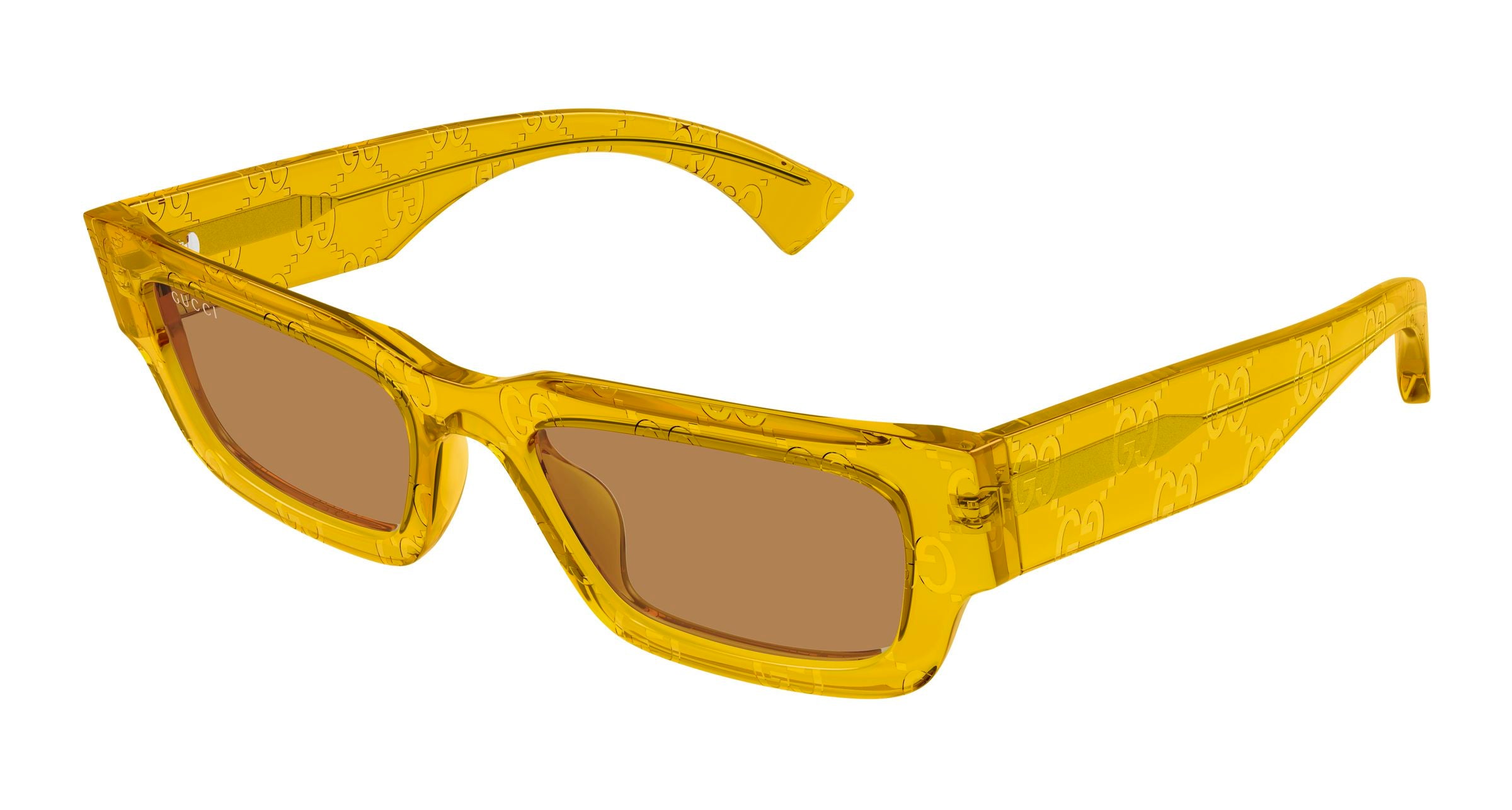 Gucci Uomo Gucci GG1838S 009 Occhiali da sole Acetato Arancione Marrone Squadrata