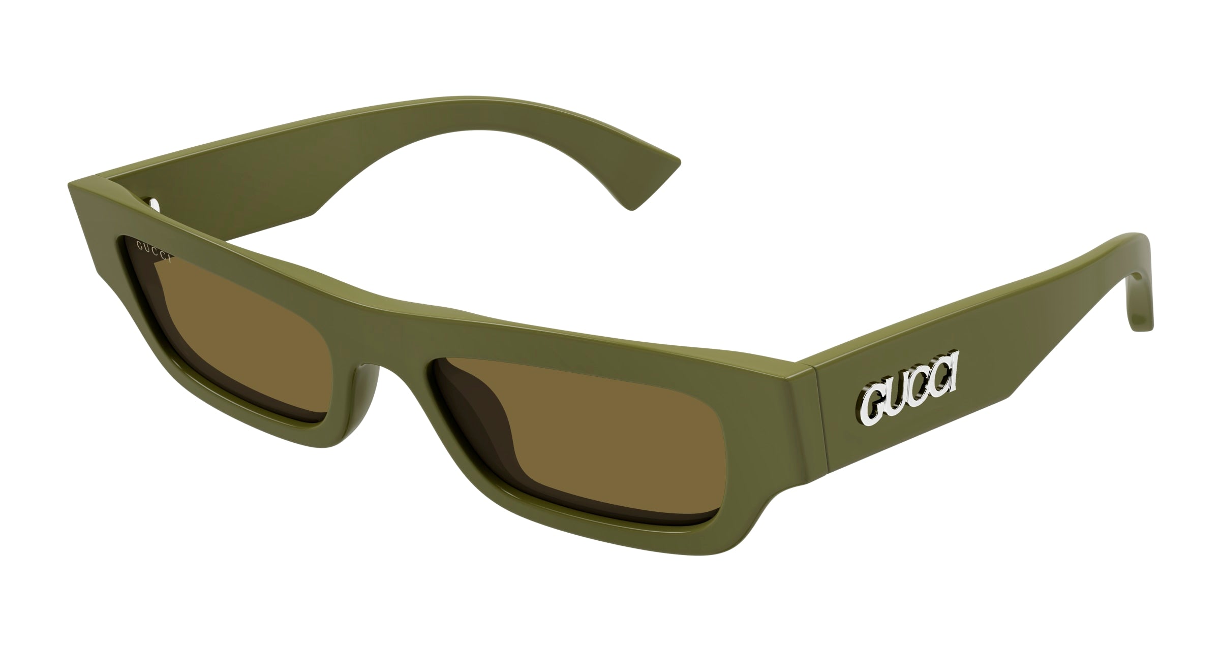 Gucci Uomo Gucci GG1839S 004 Occhiali da sole Acetato Verde Marrone Squadrata