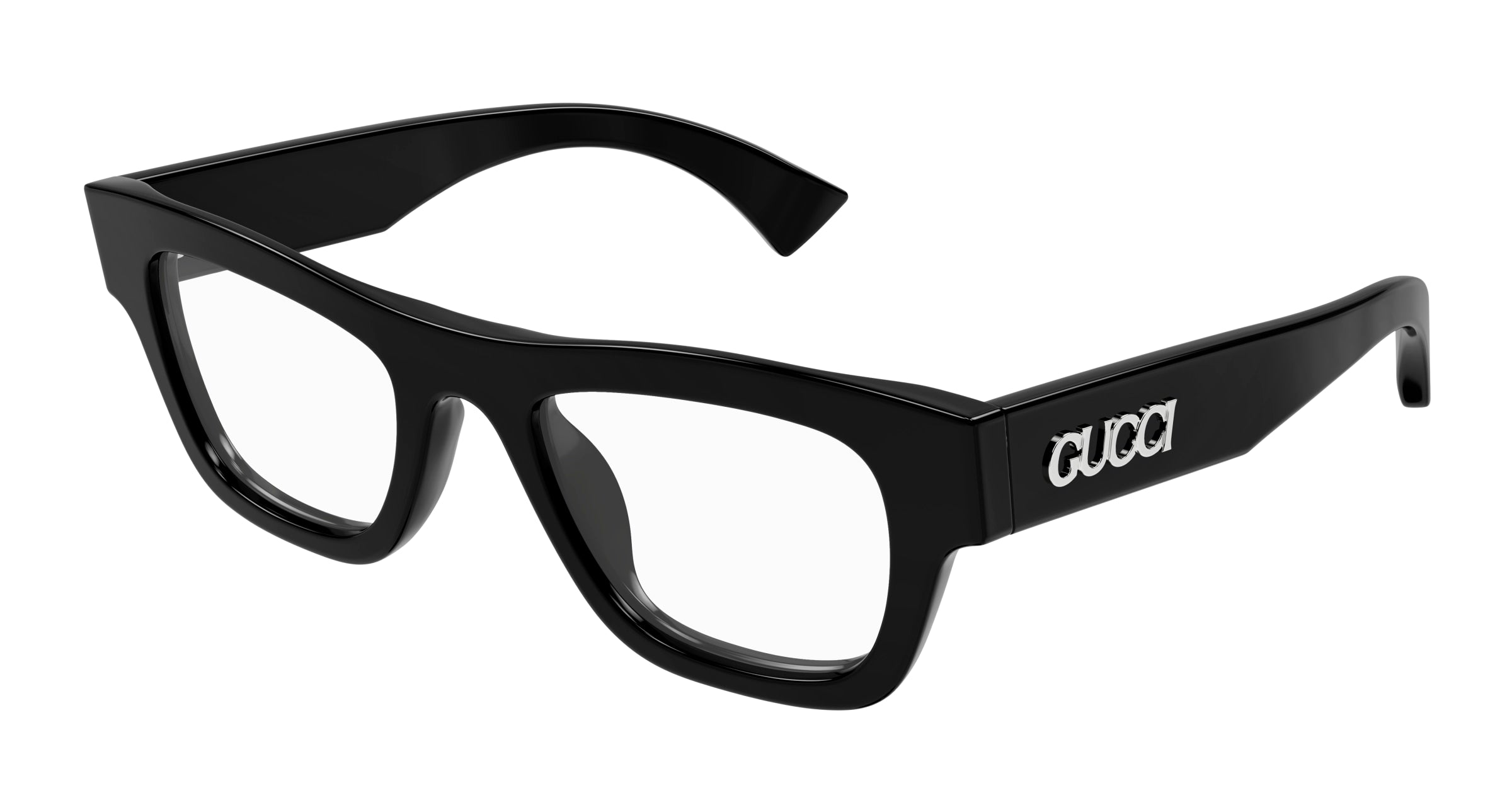 Gucci Uomo Gucci GG1840O 005 Montature da vista Acetato Nero Trasparente Squadrata