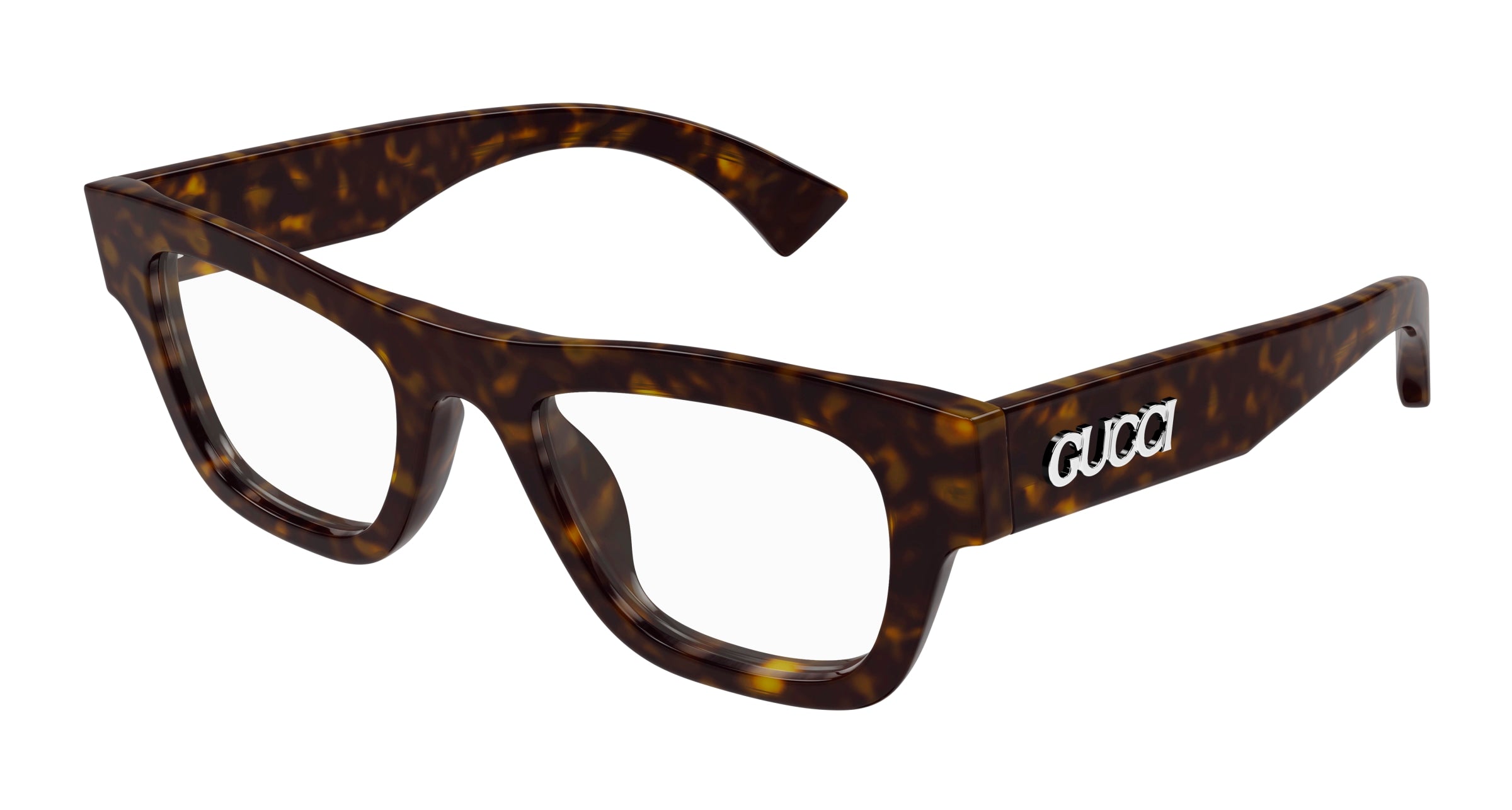 Gucci Uomo Gucci GG1840O 006 Montature da vista Acetato Havana Trasparente Squadrata