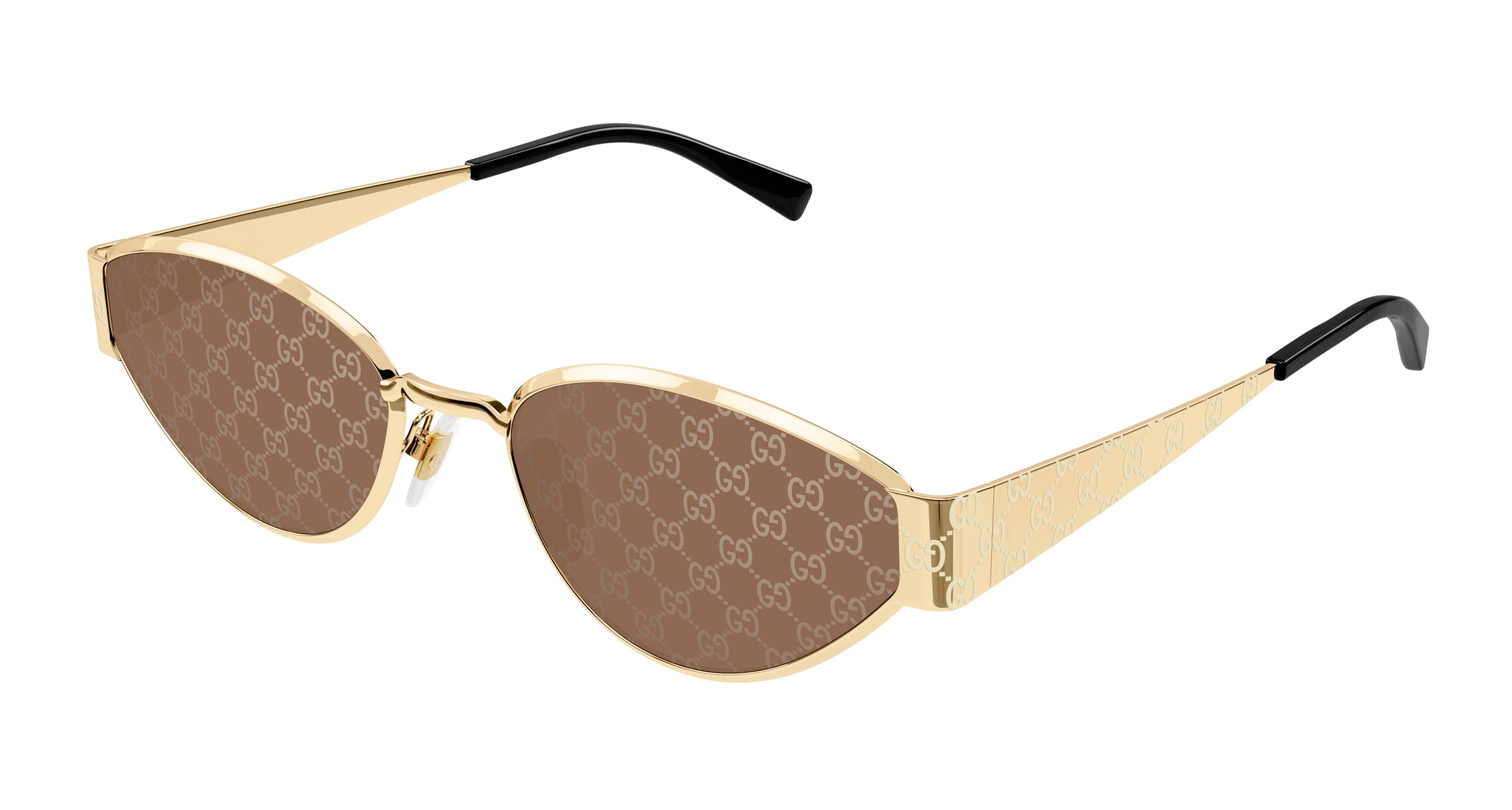 Gucci Uomo Gucci GG1853S 003 Occhiali da sole Metallo Oro Marrone Geometrica