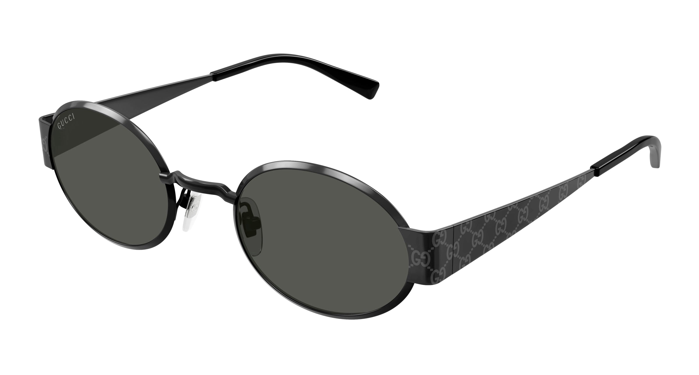Gucci Uomo Gucci GG1854S 001 Occhiali da sole Metallo Rutenio Grigio Rotonda