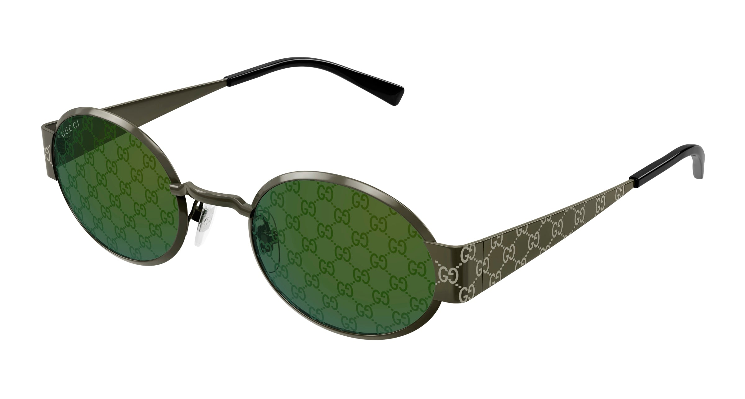 Gucci Uomo Gucci GG1854S 003 Occhiali da sole Metallo Verde Verde Rotonda