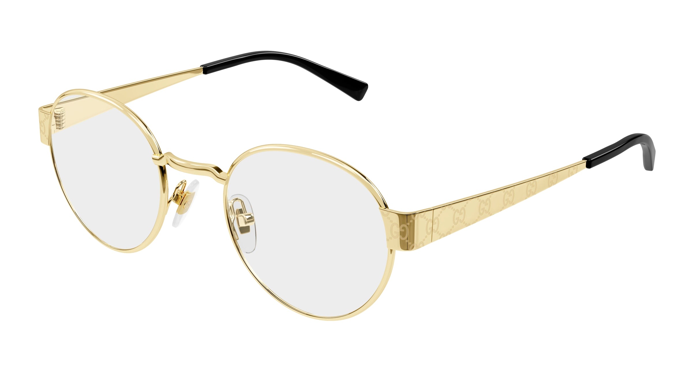 Gucci Uomo Gucci GG1855O 001 Montature da vista Metallo Oro Trasparente Rotonda