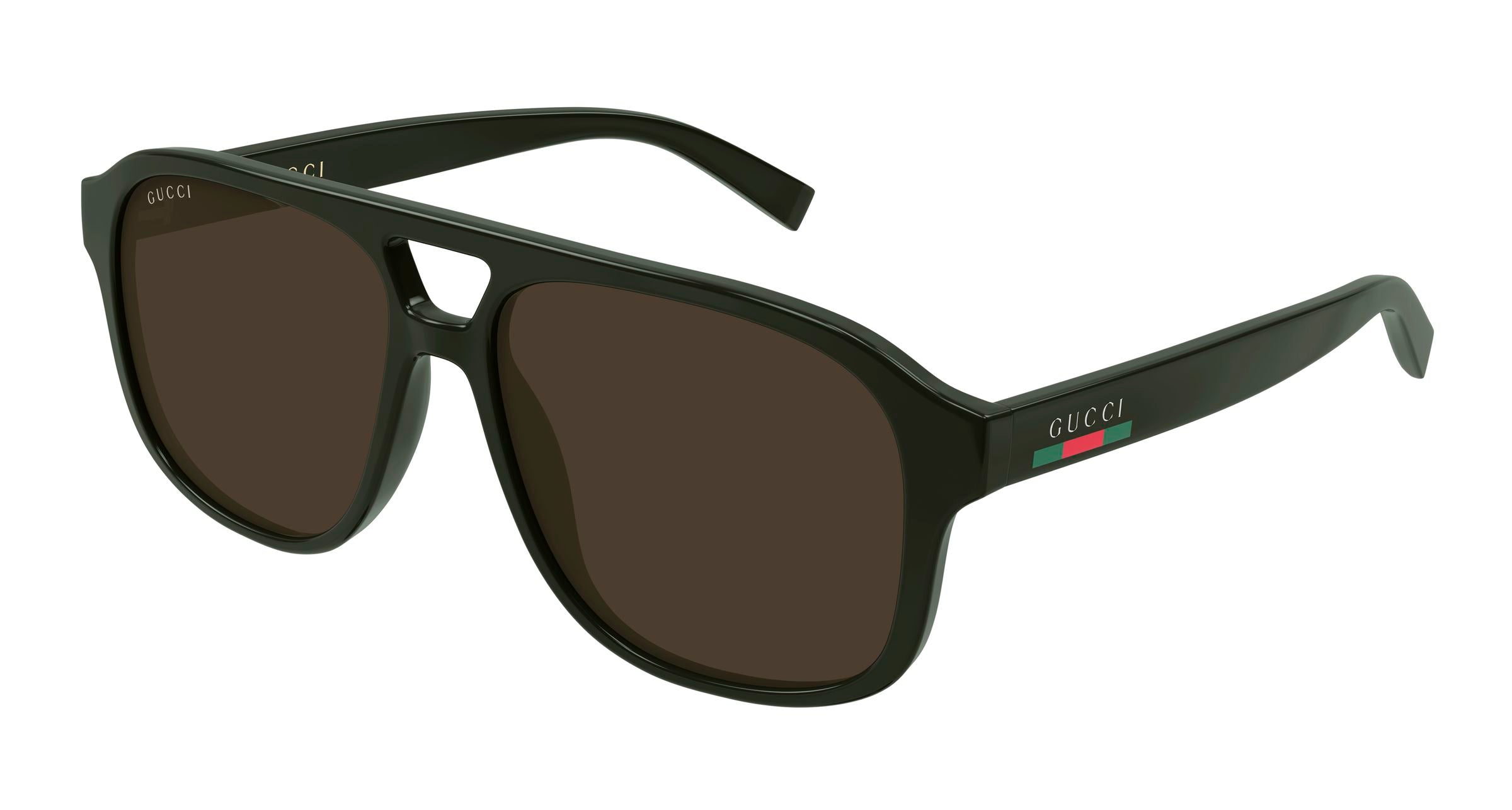 Gucci Uomo Gucci GG1856S 007 Occhiali da sole Iniettato Verde Marrone Pilot